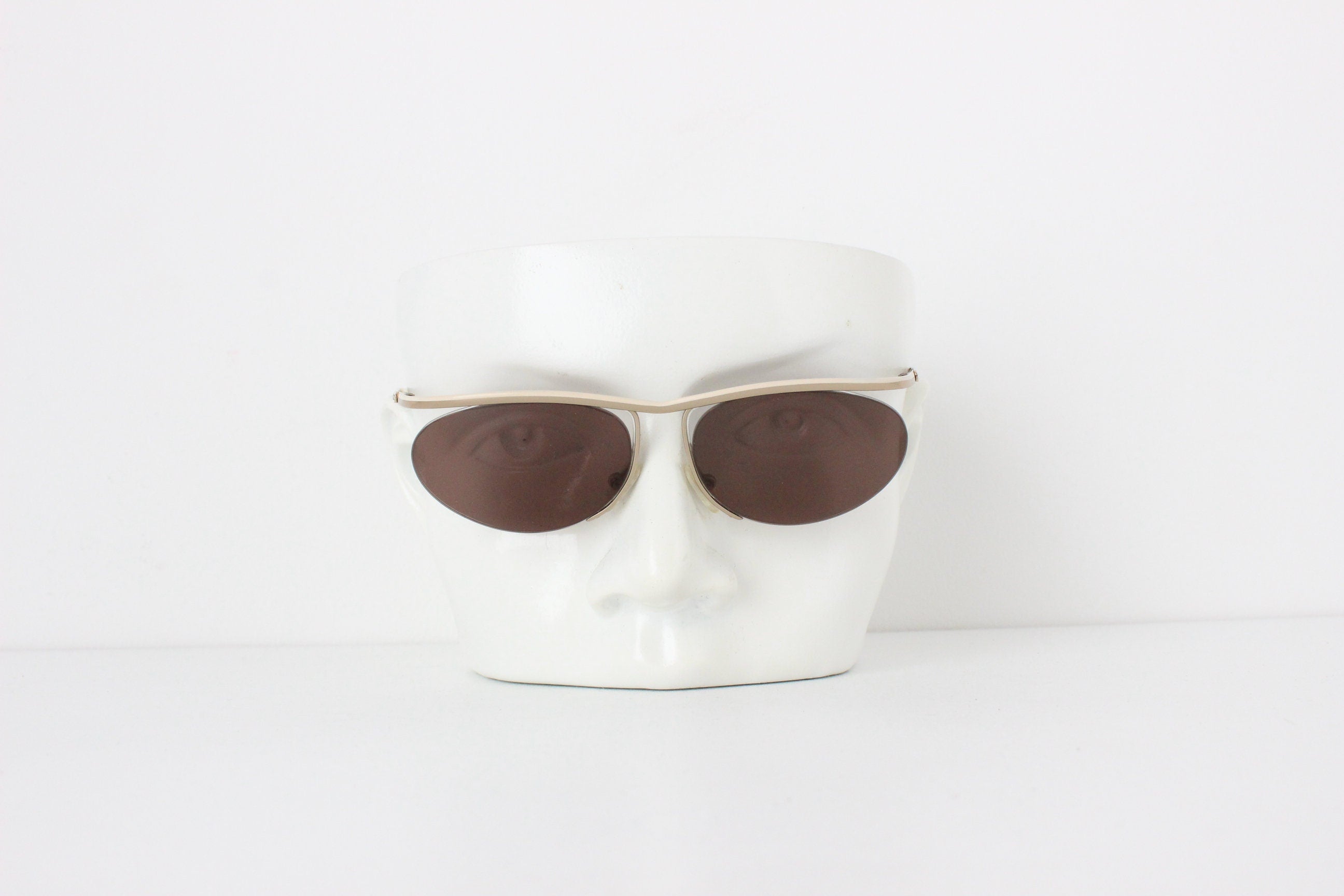1980s Cacharel France Matte Gold Sunglasses