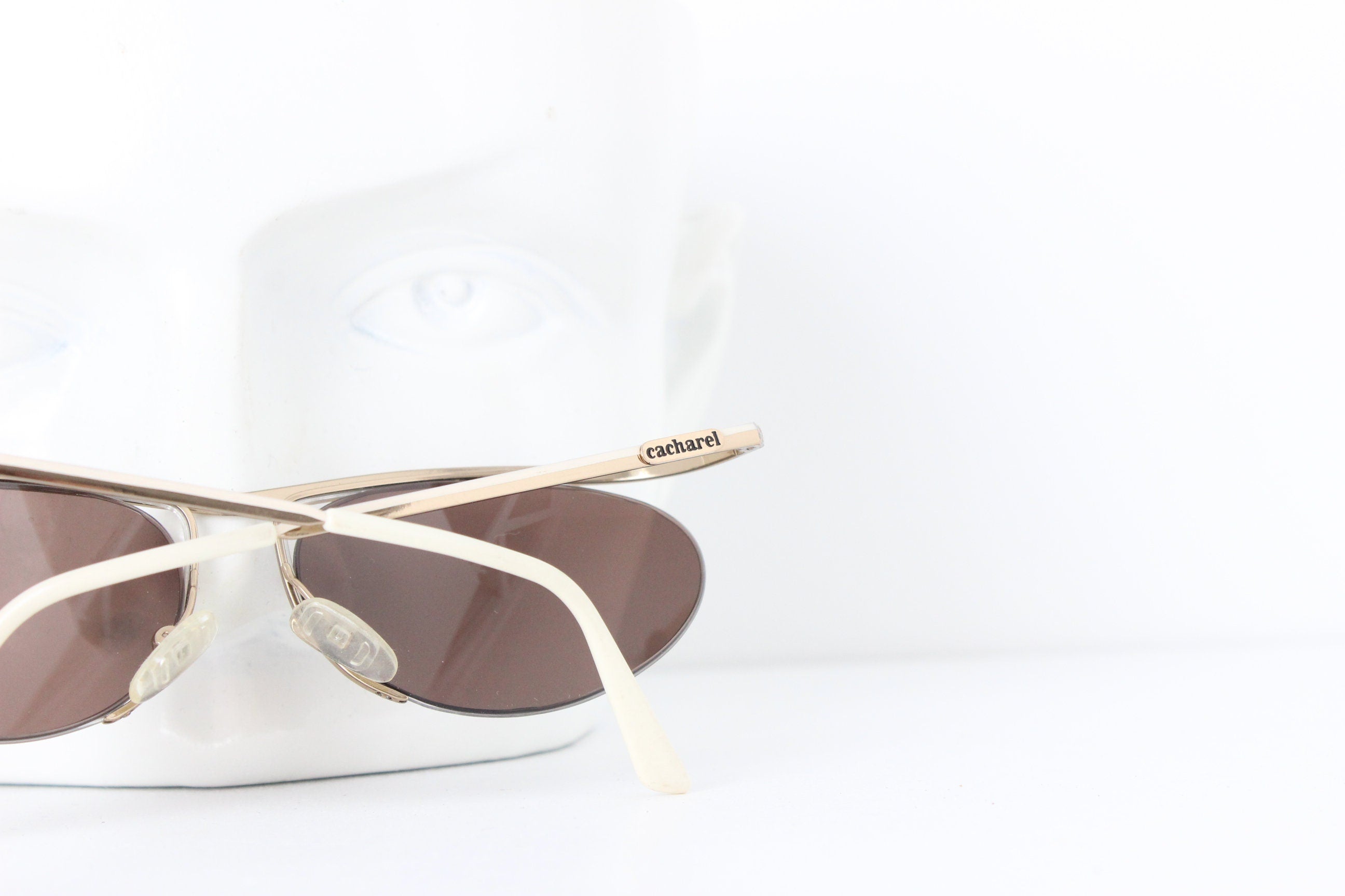 1980s Cacharel France Matte Gold Sunglasses