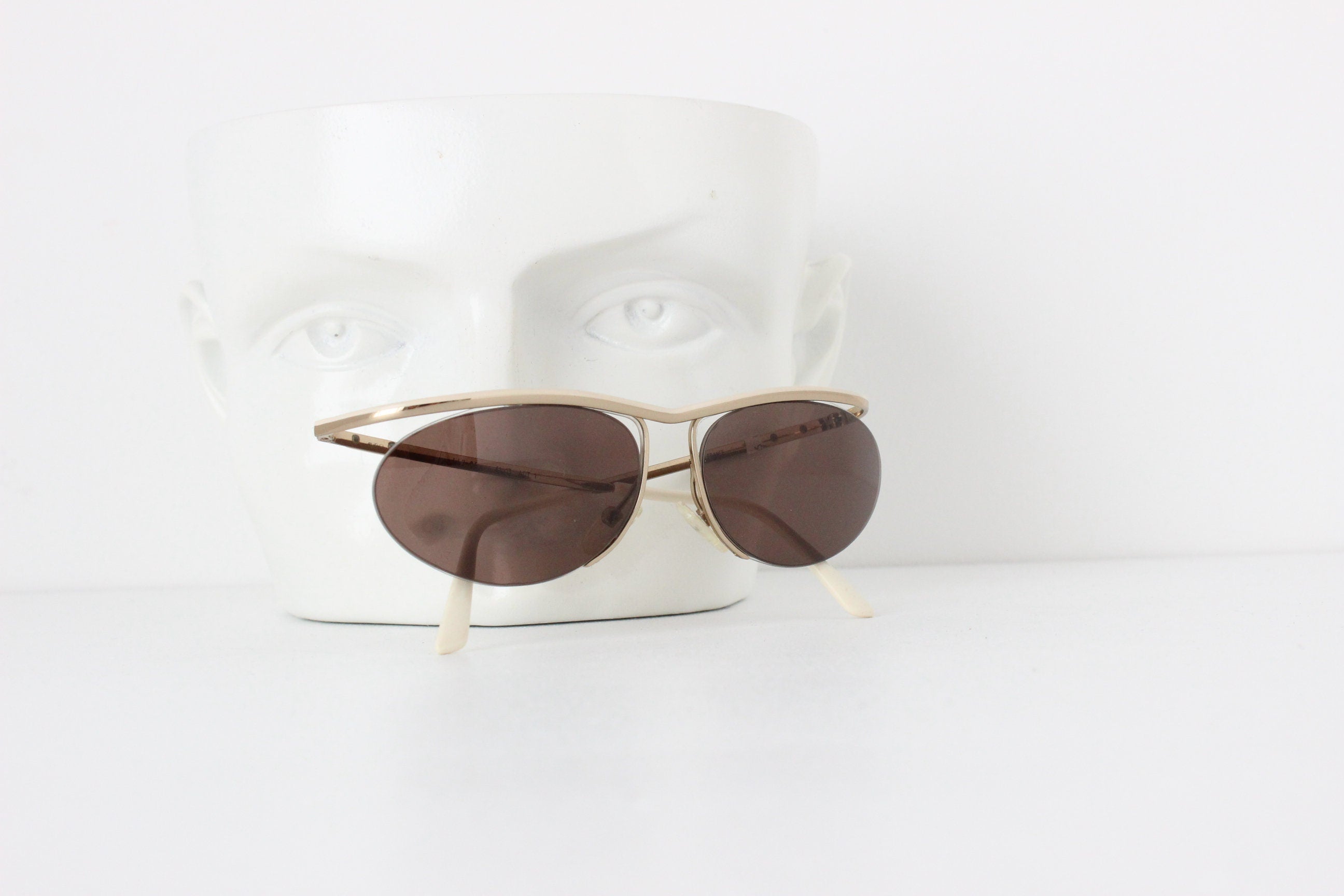 1980s Cacharel France Matte Gold Sunglasses