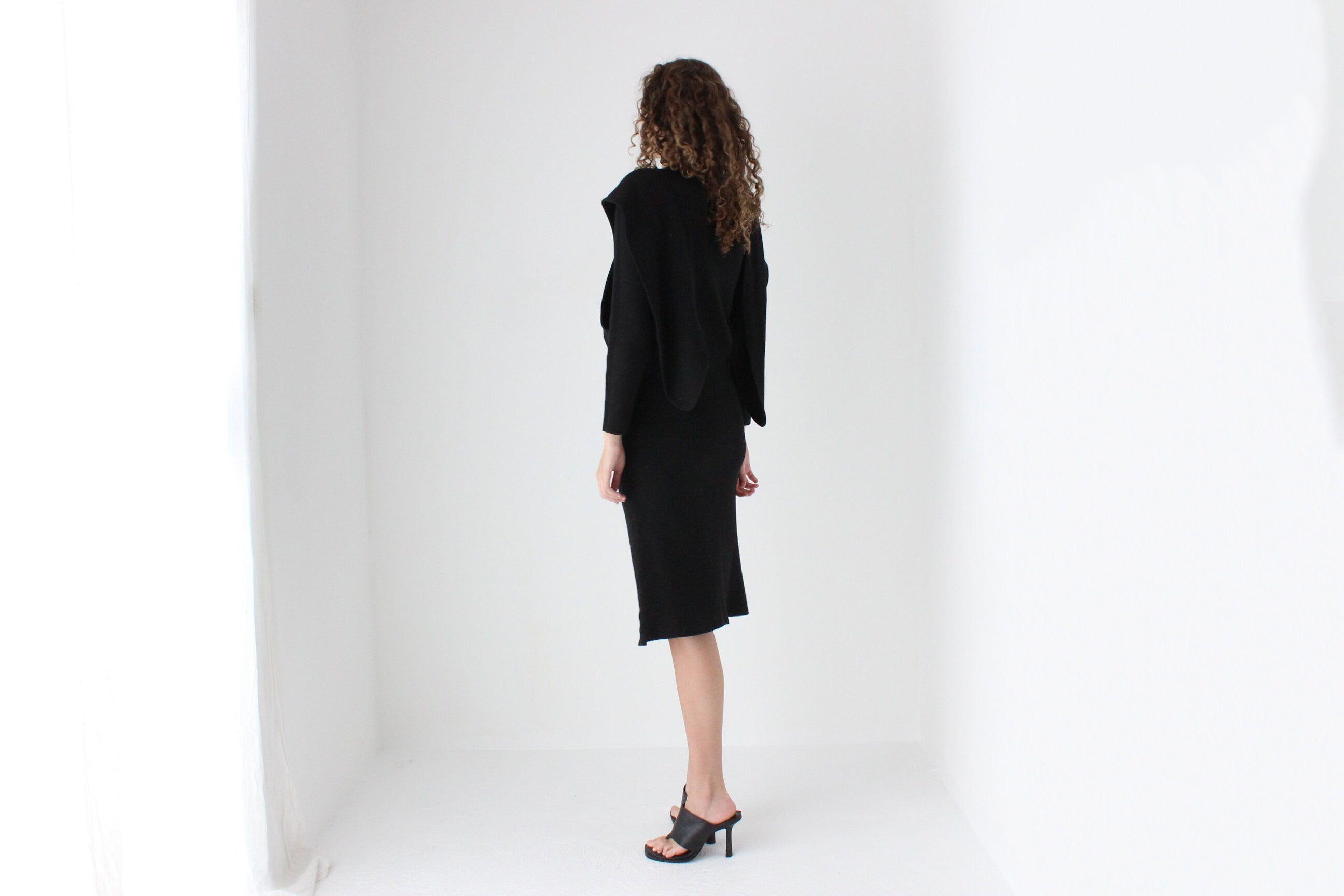 80s Pure Wool Knit Multi-Way Convertible Tie Sweater Dress