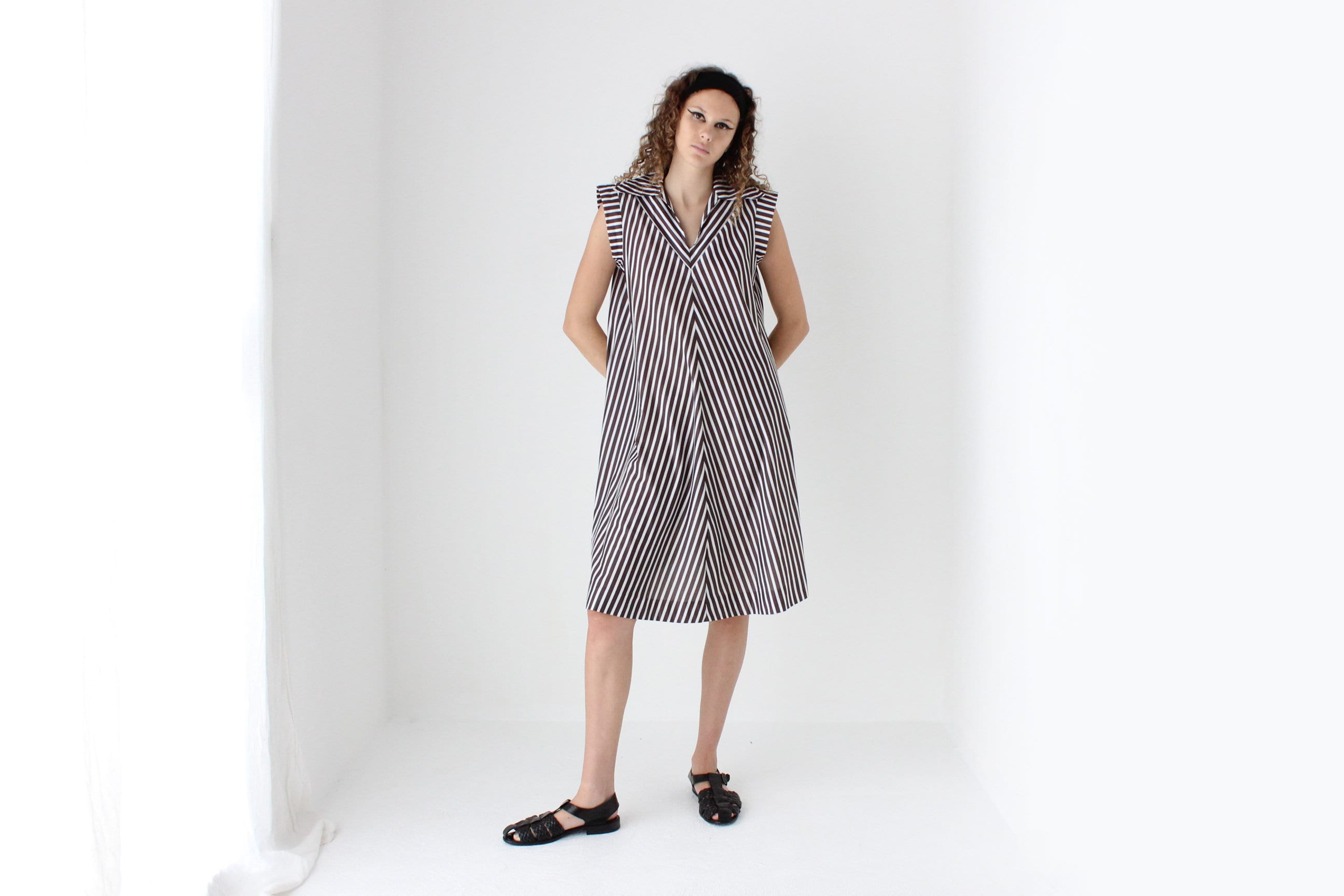80s Relaxed Chevron Stripe Dress