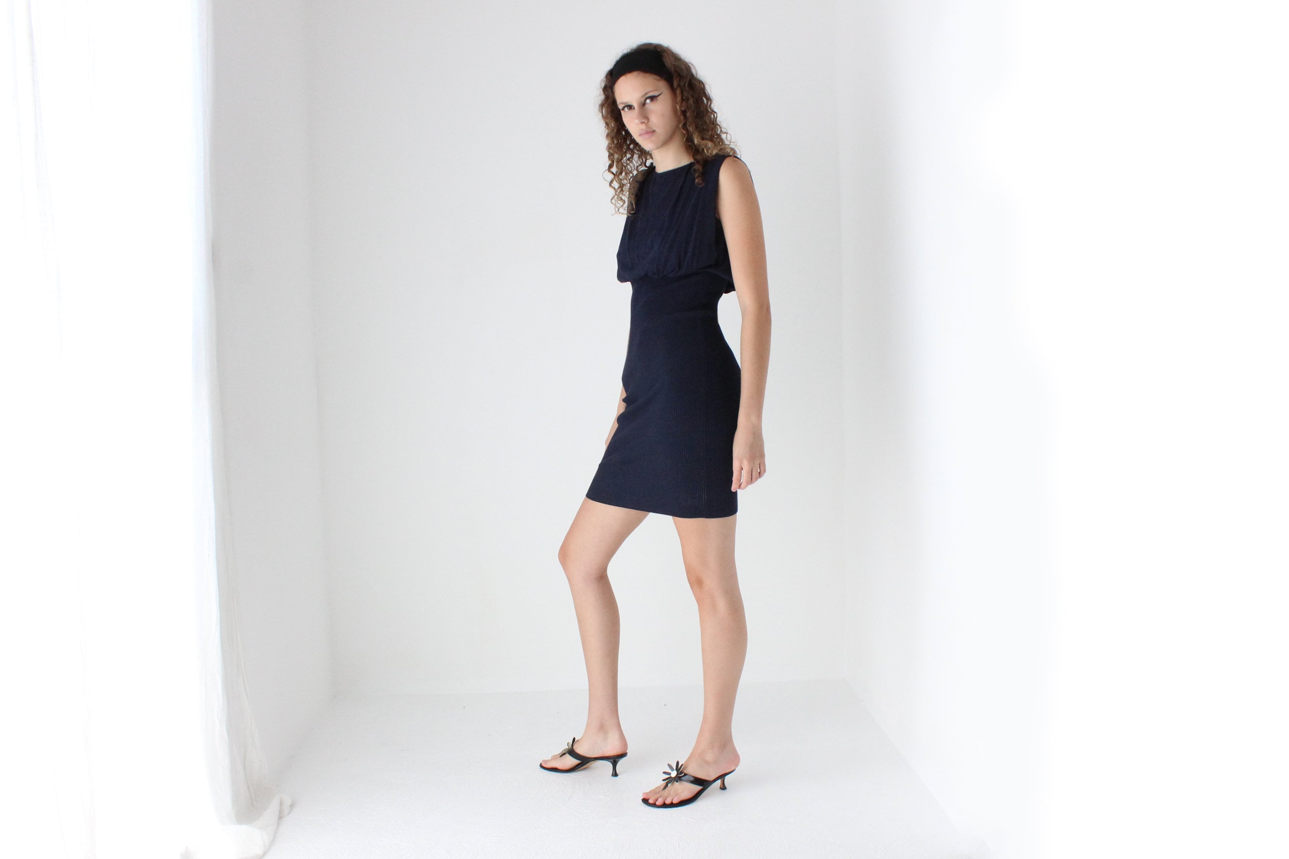90s Moschino Textured Stretch Knit Mini Dress