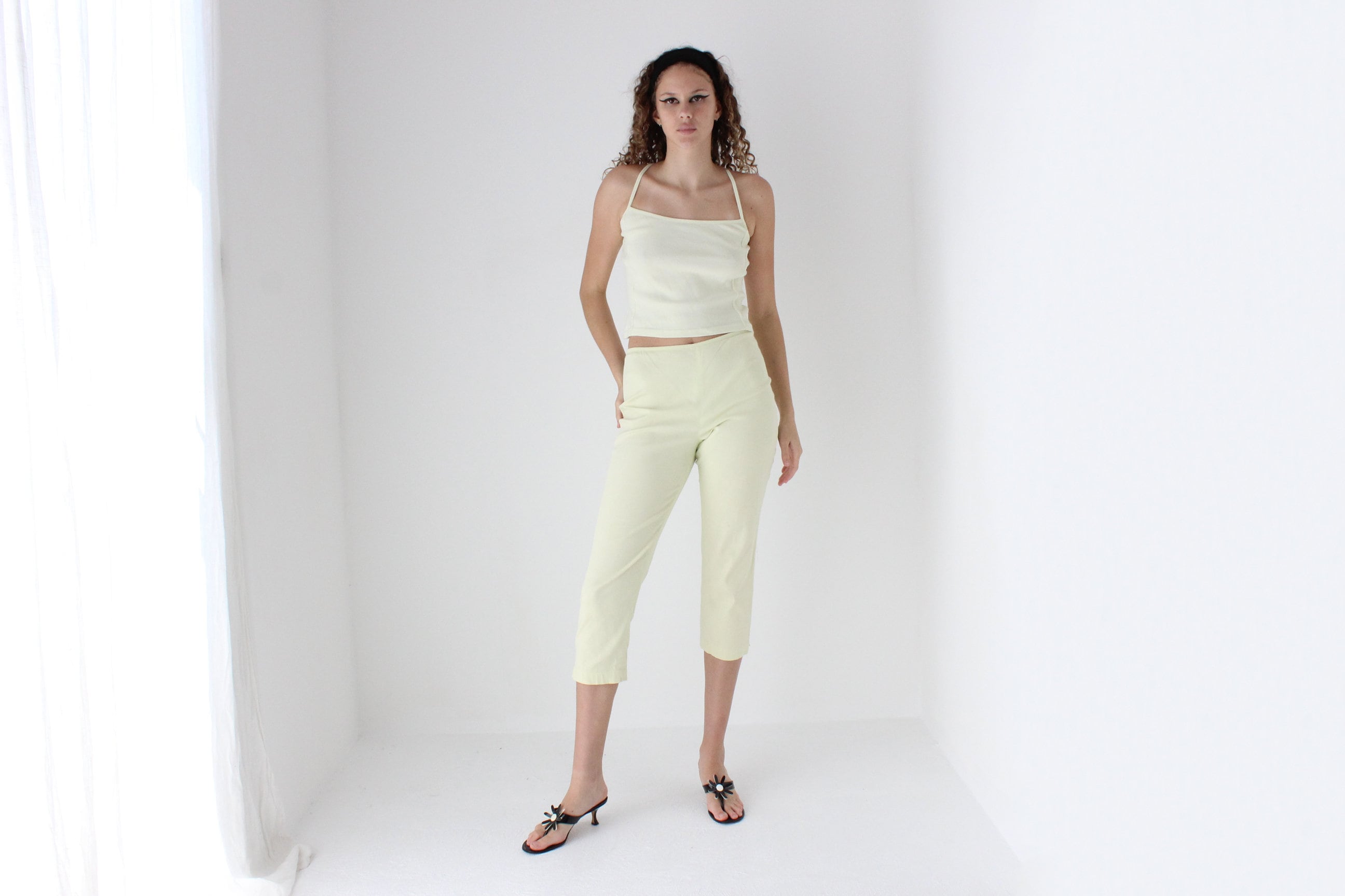 90s Pastel Yellow Cotton Tank Top