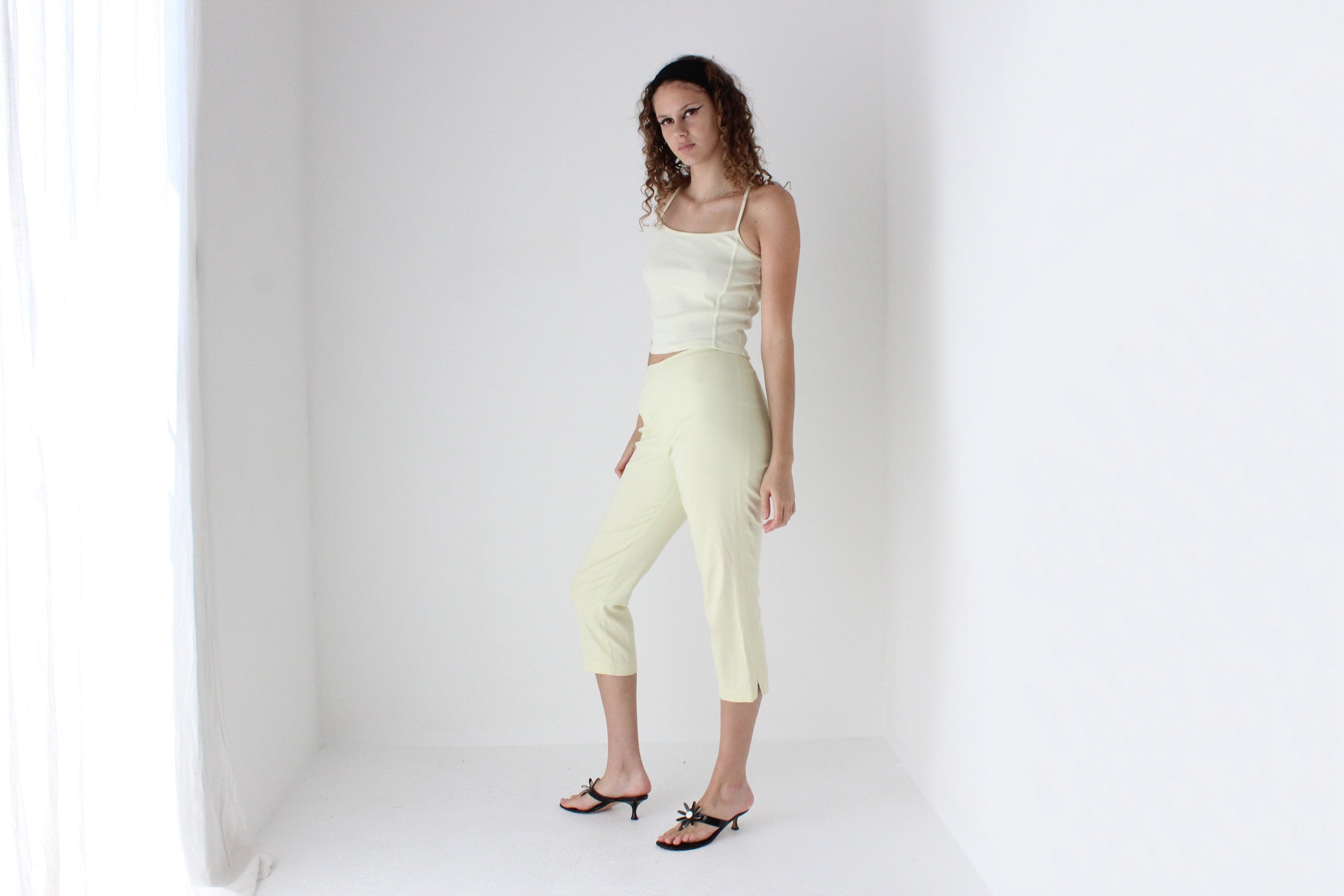 90s Pastel Yellow Cotton Tank Top