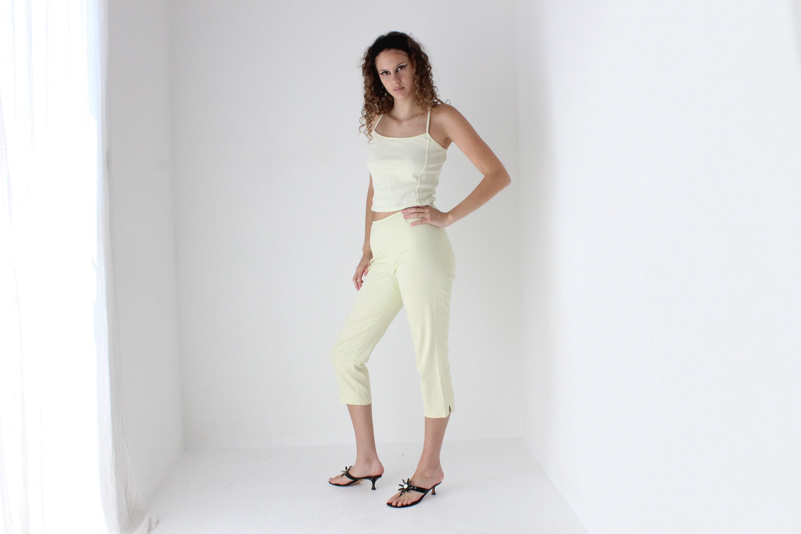 90s Pastel Yellow Cotton Tank Top