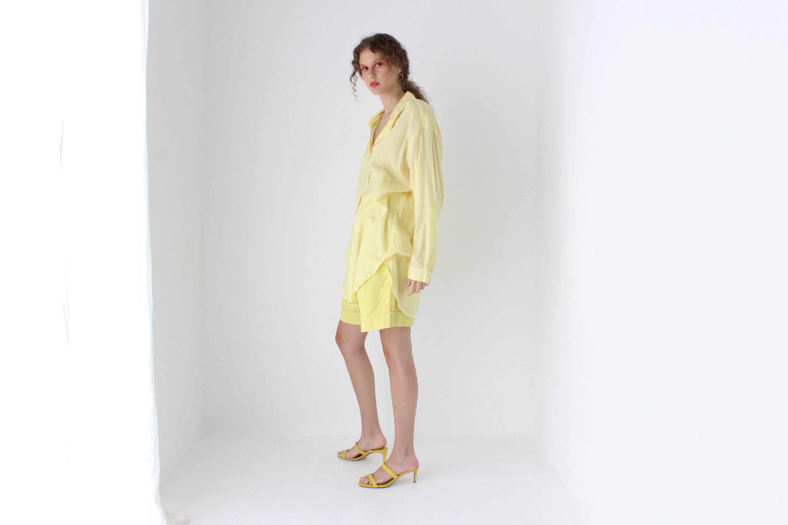 Gorgeous 90s Sheer Cotton Gauze Shirt Dress