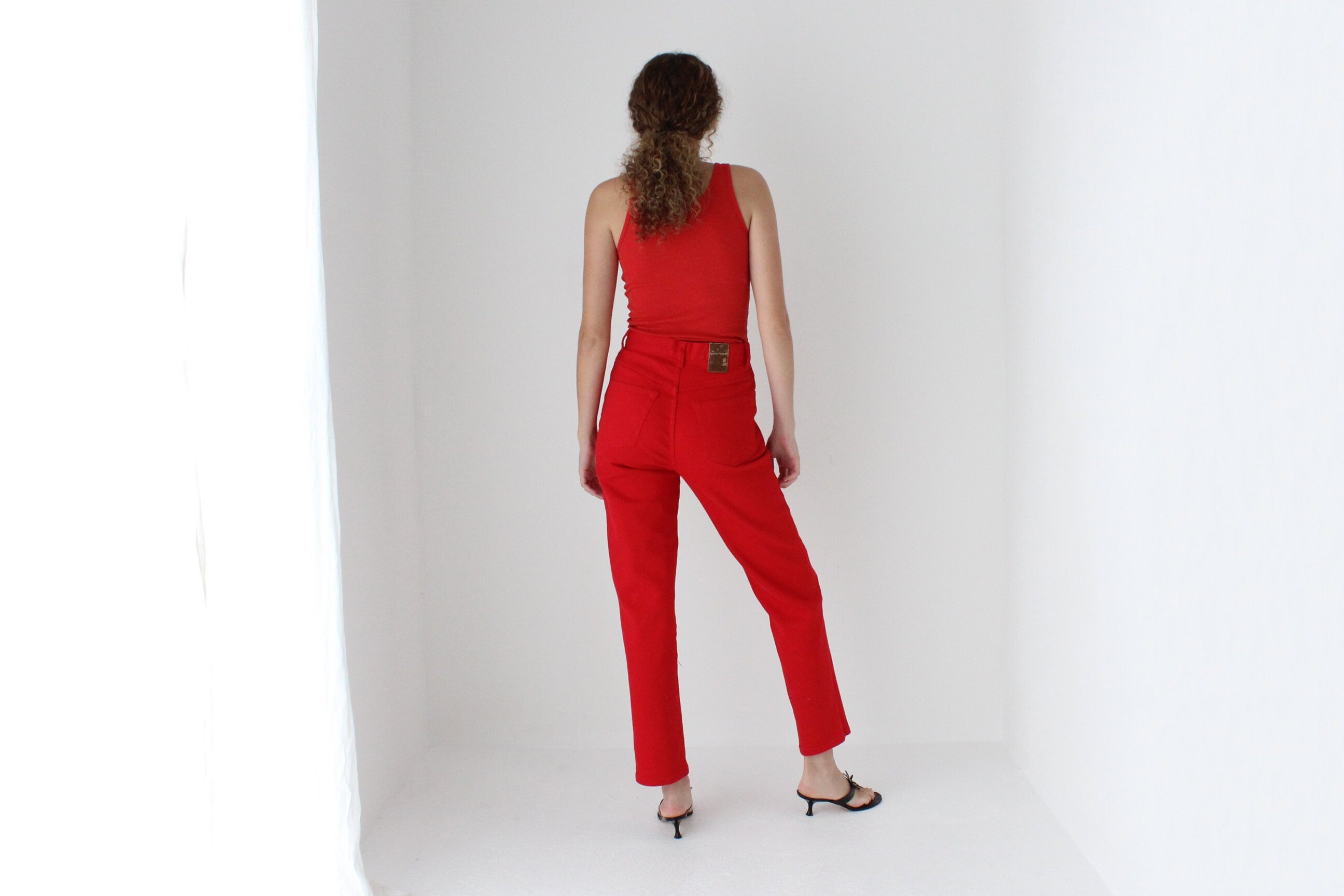 90s Quality Red Denim Jeans by Howard Showers