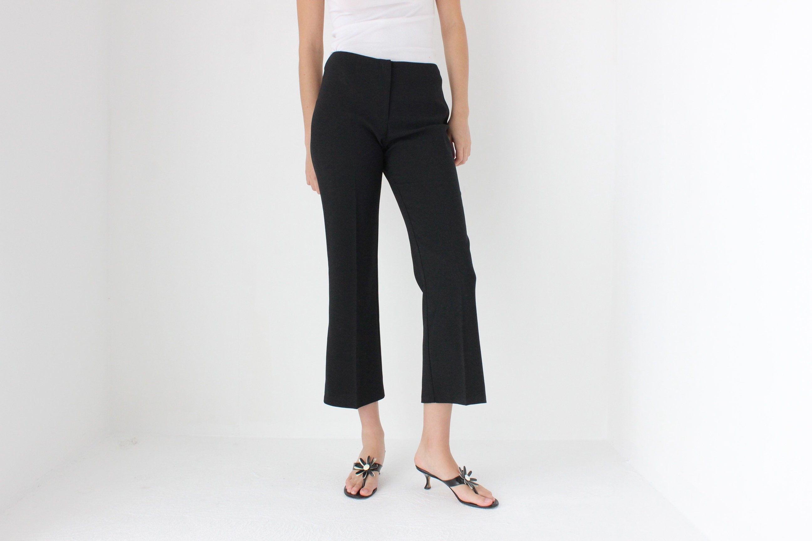 90s Beautifully Fitted Cropped Crepe Trousers