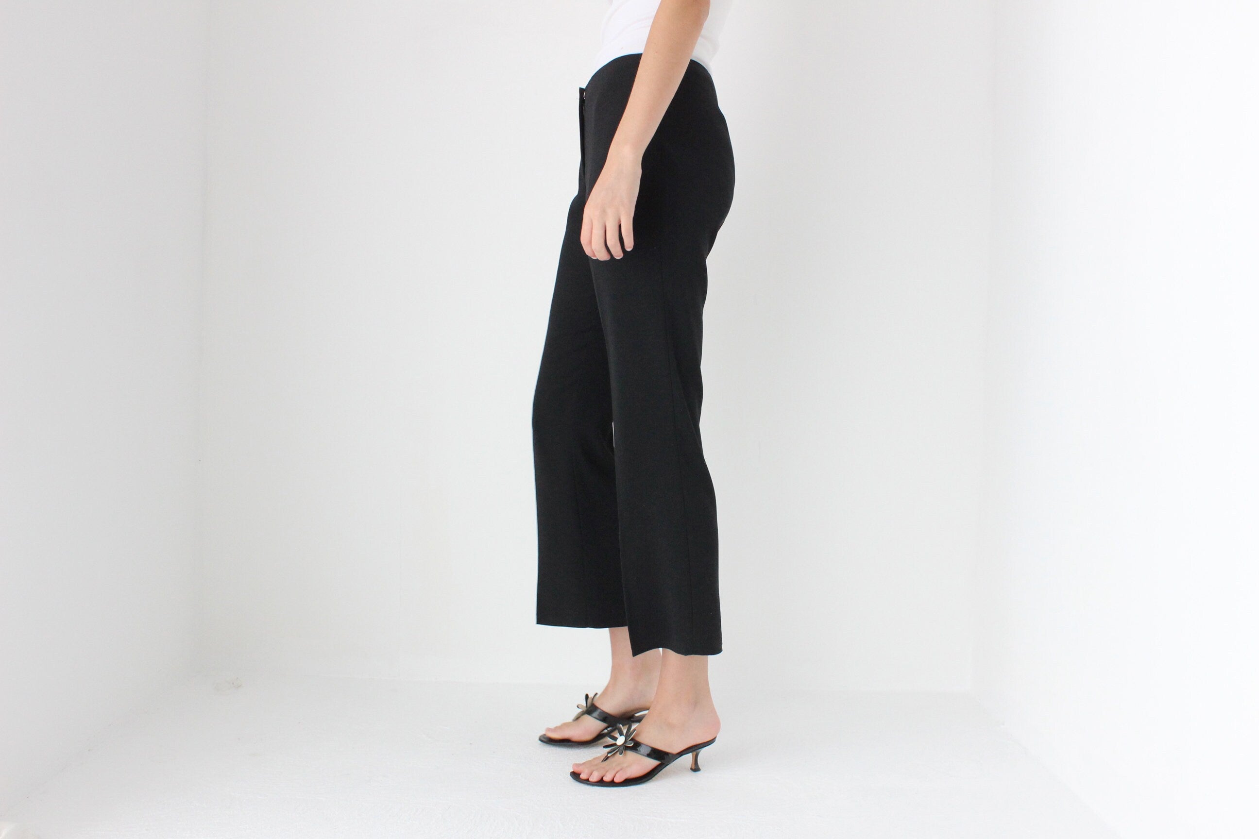 90s Beautifully Fitted Cropped Crepe Trousers