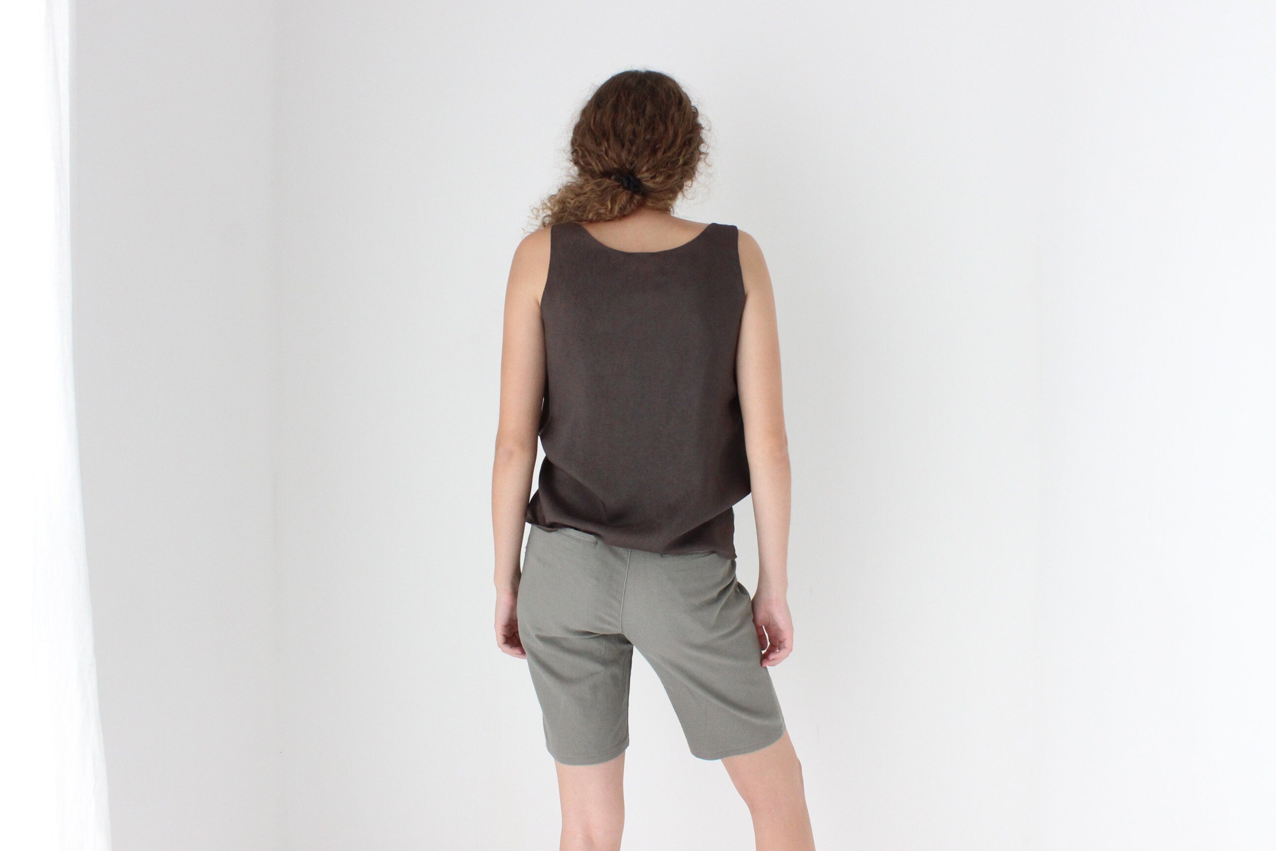 90s Neutral Cotton Knee Length Shorts