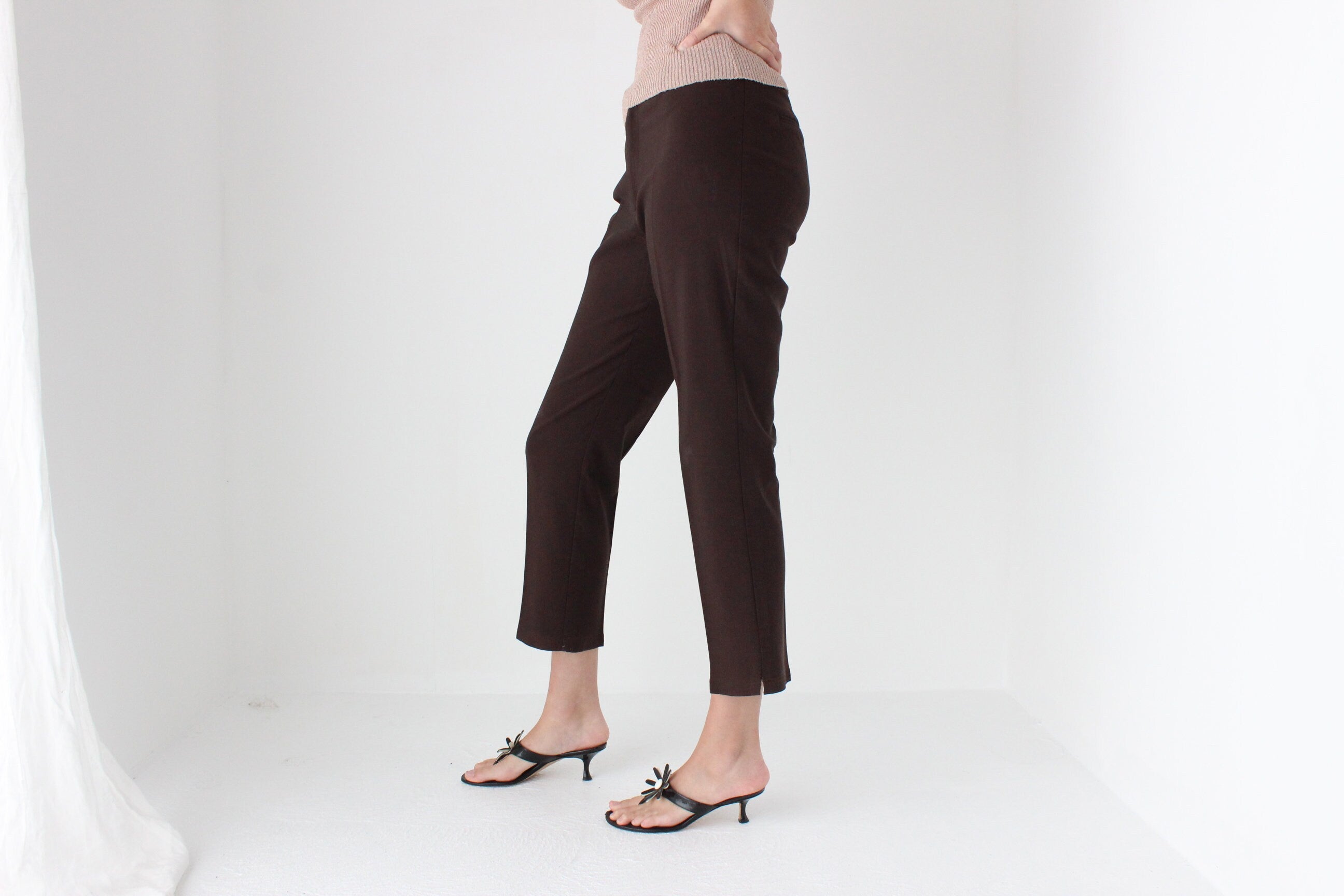 90s Fitted Cropped Chocolate Trousers
