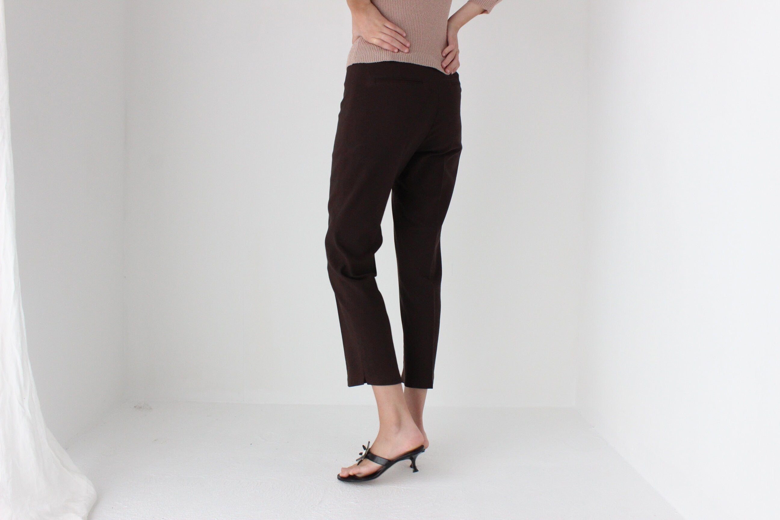 90s Fitted Cropped Chocolate Trousers