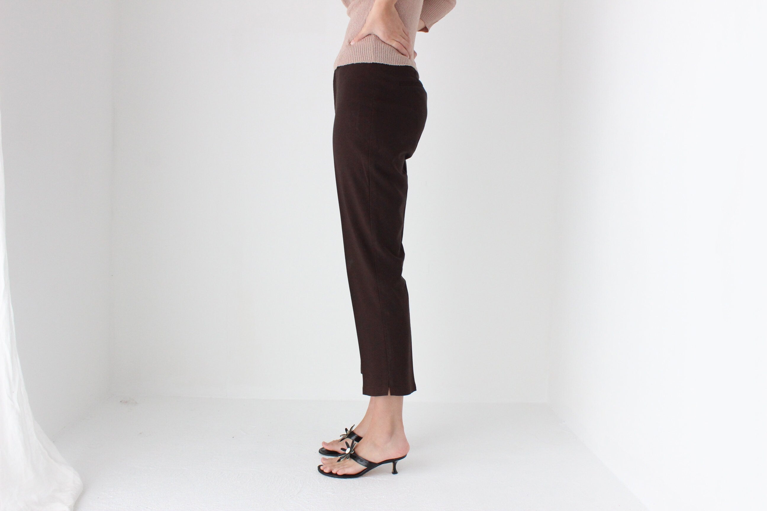 90s Fitted Cropped Chocolate Trousers