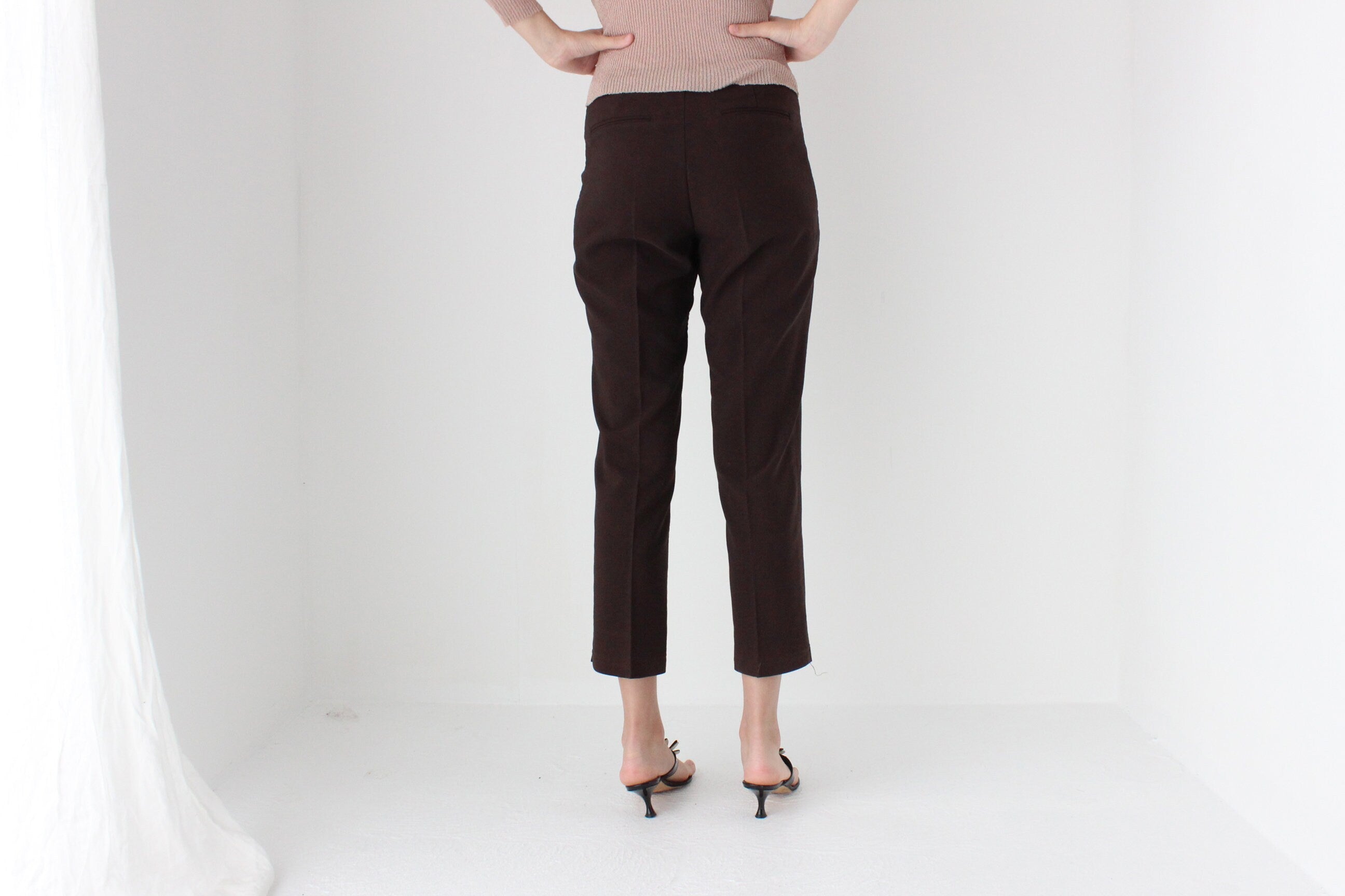 90s Fitted Cropped Chocolate Trousers