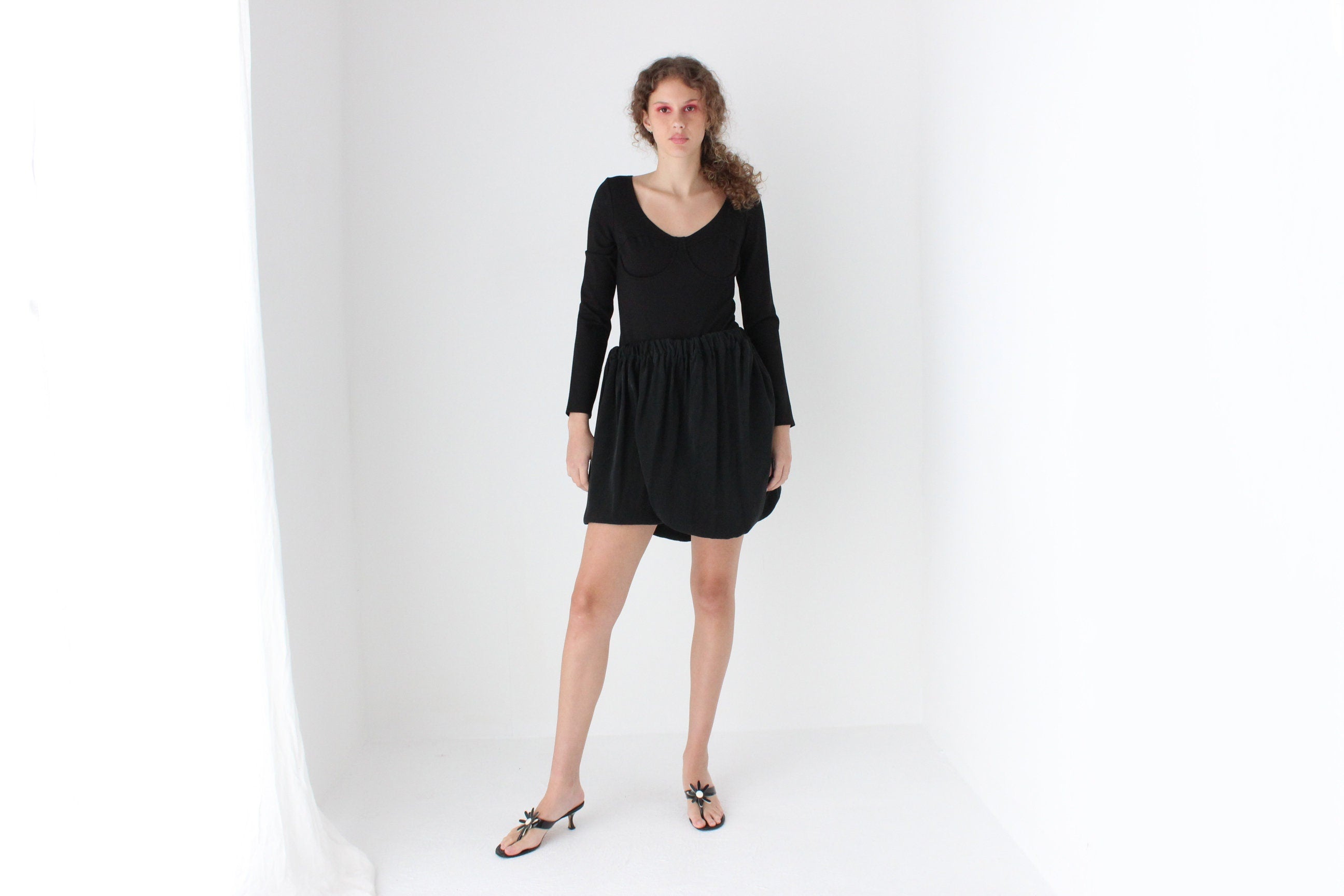 Designer Fleur Du Mal Scoop Neck Underwire Long Sleeve Bodysuit