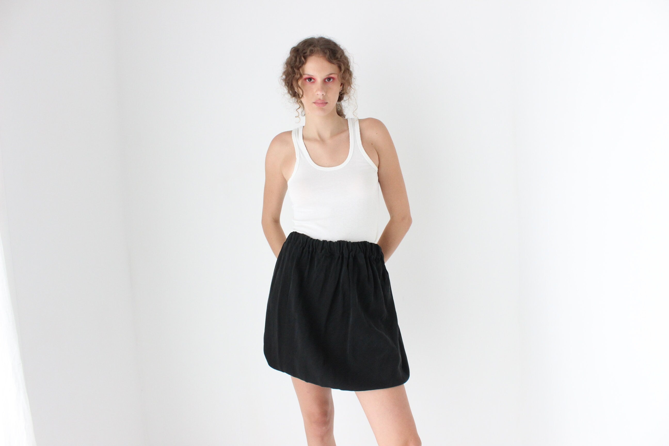 90s Thin Cotton Staple Minimal White Tank Top