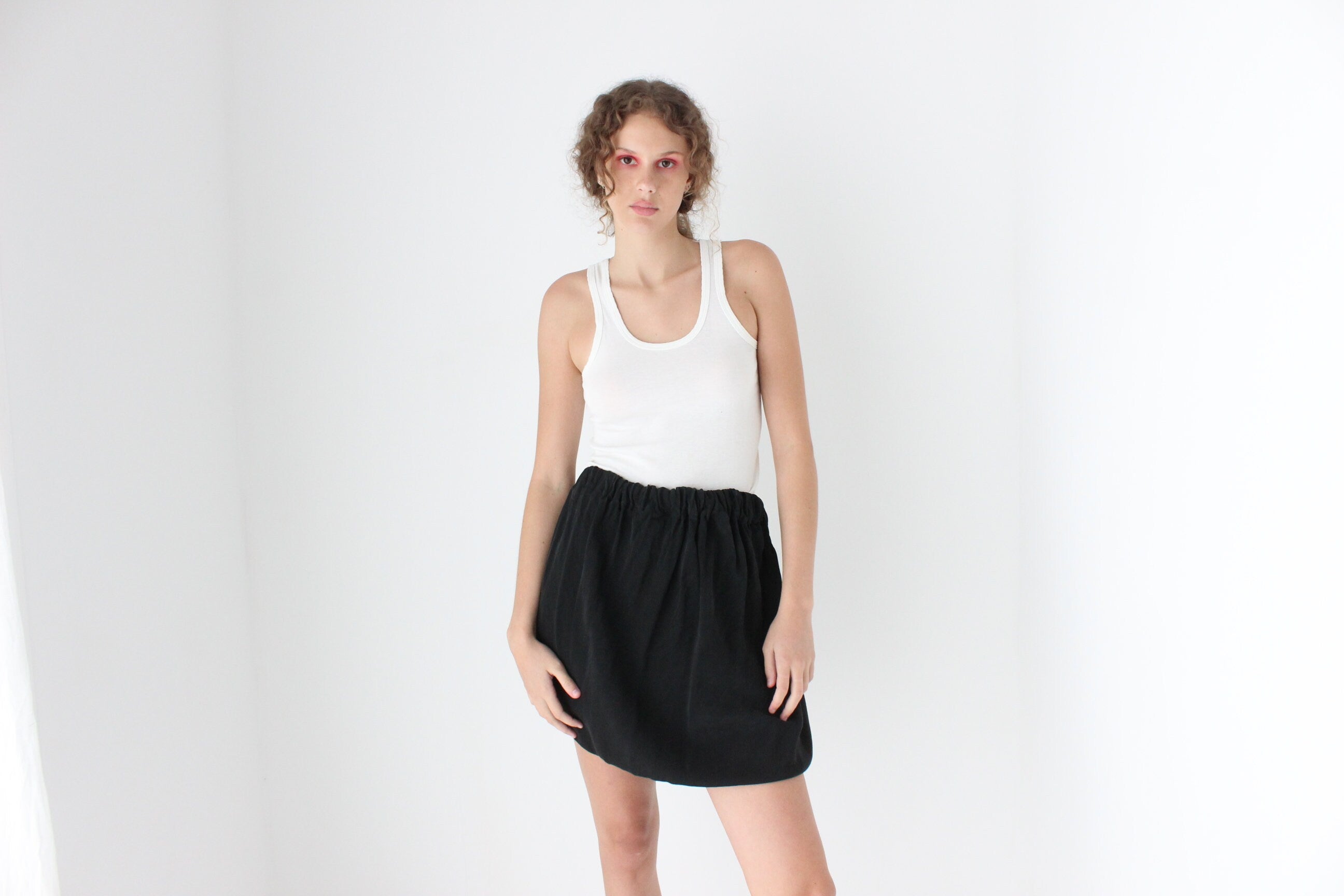 90s Thin Cotton Staple Minimal White Tank Top