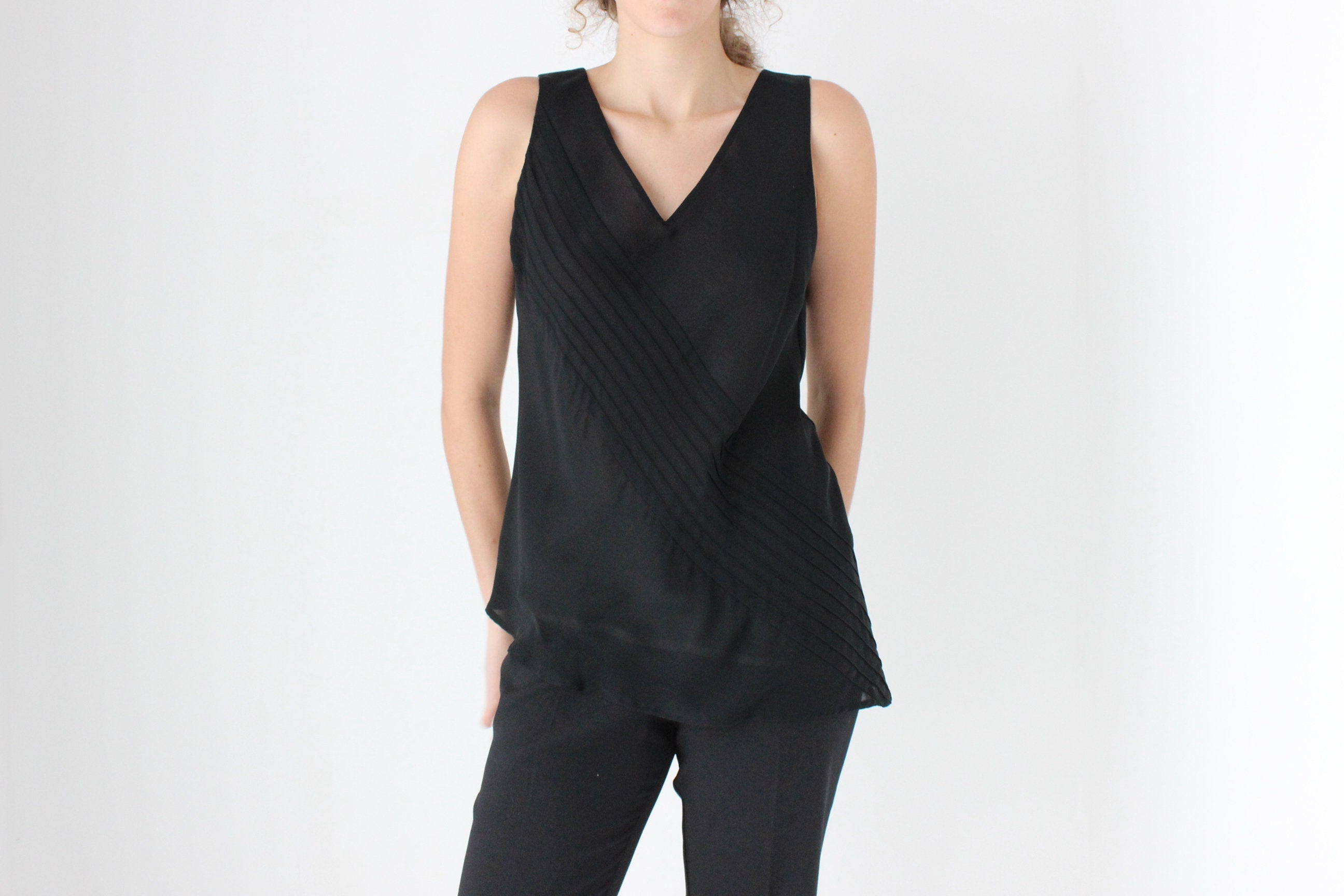 90s Simple Bias Cut Tank Top