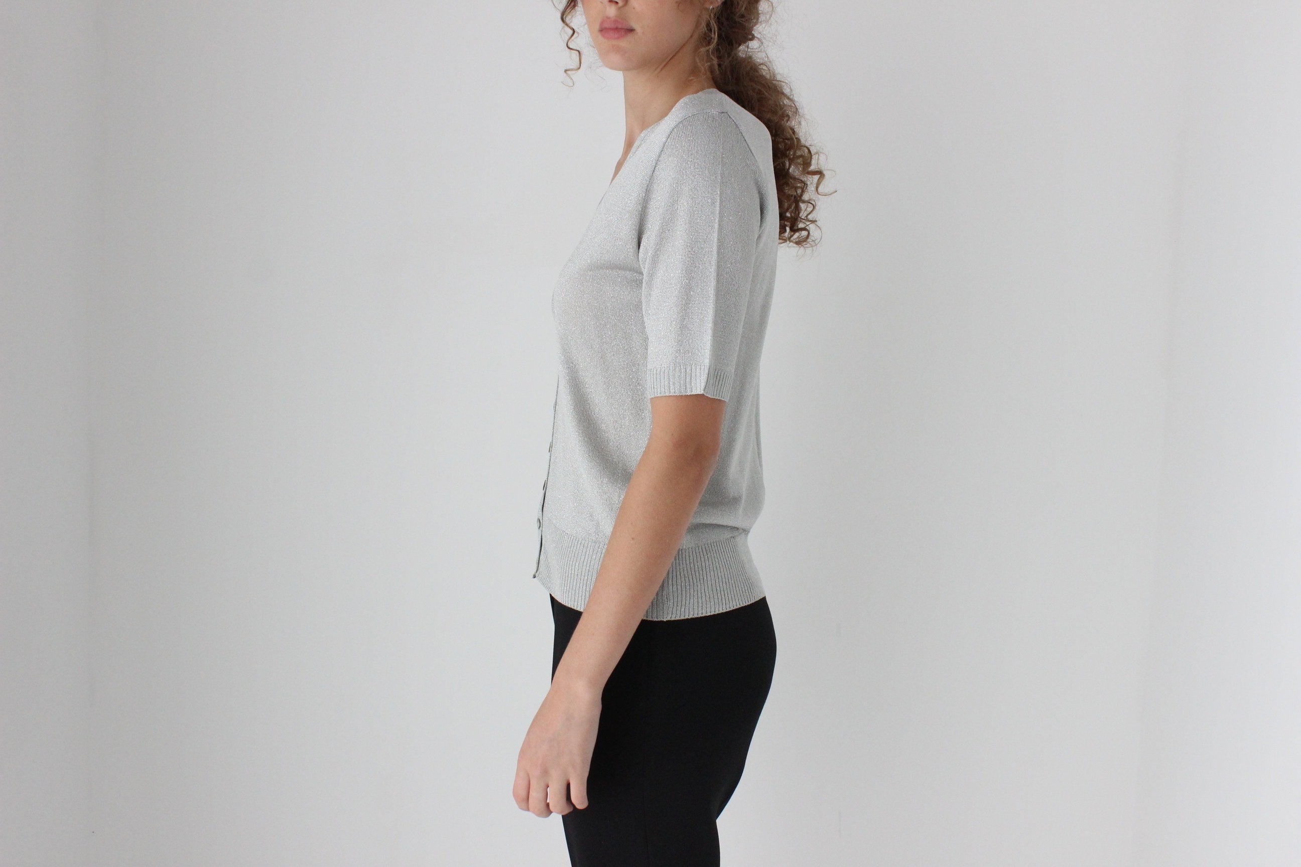 90s Italian Made Lurex Knit Top by Bariba