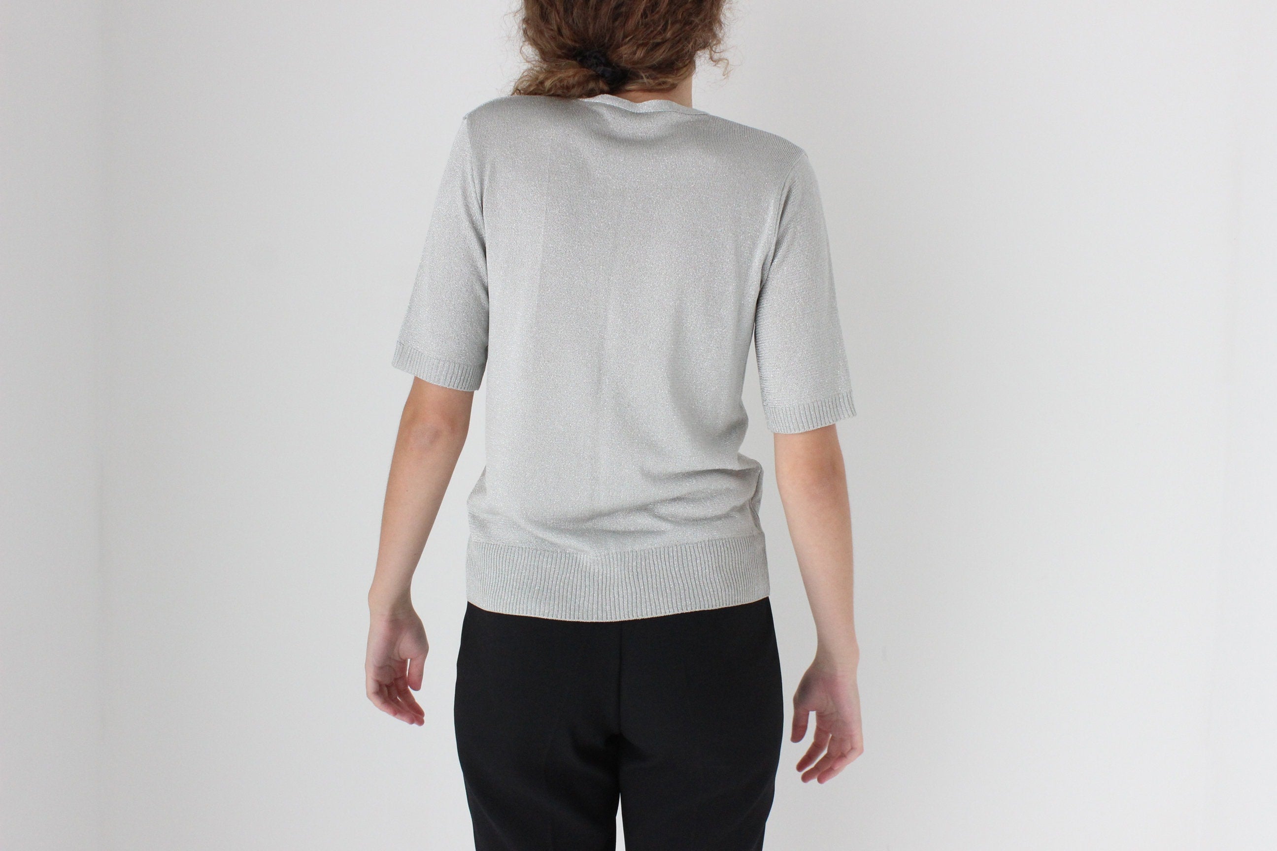 90s Italian Made Lurex Knit Top by Bariba