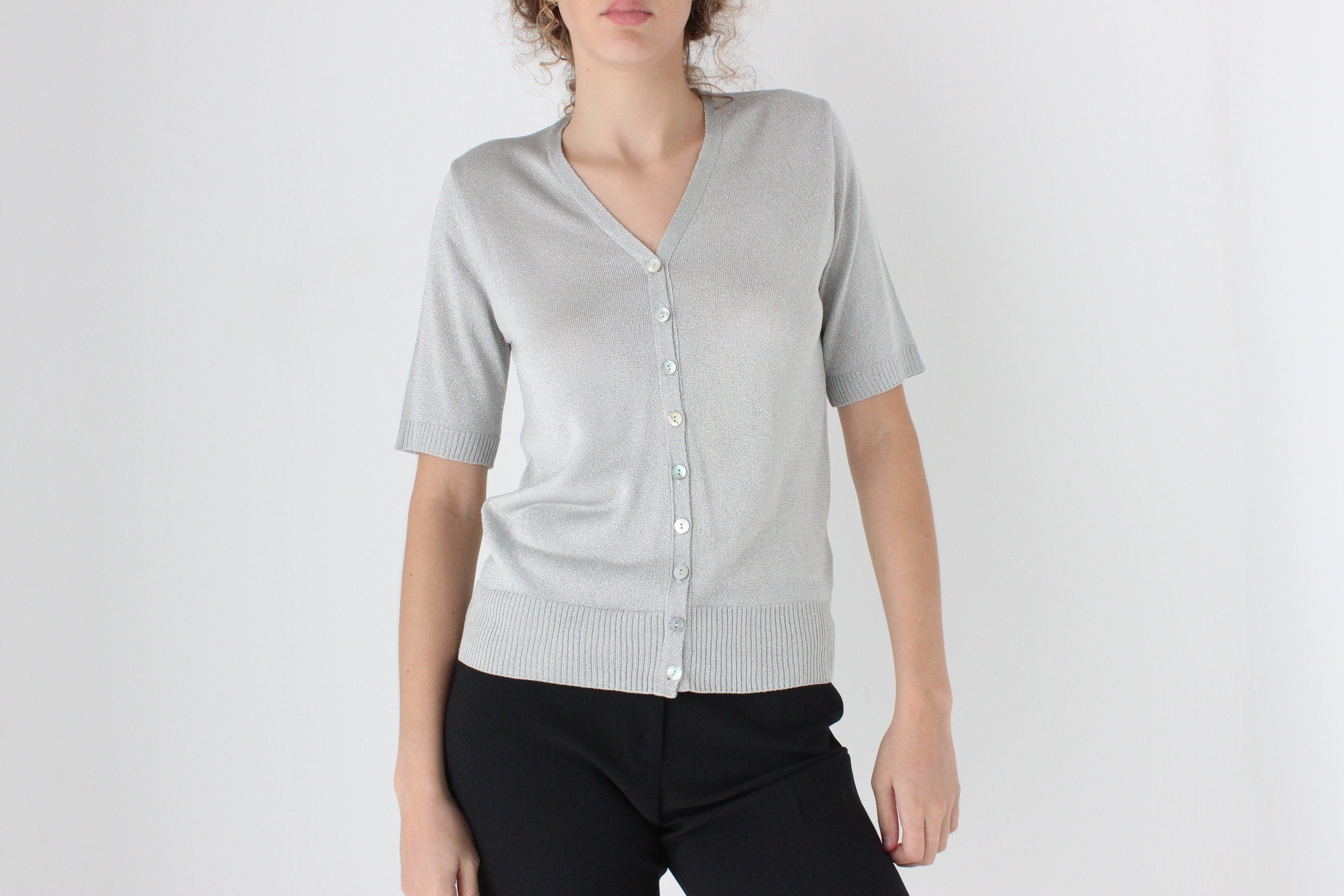 90s Italian Made Lurex Knit Top by Bariba