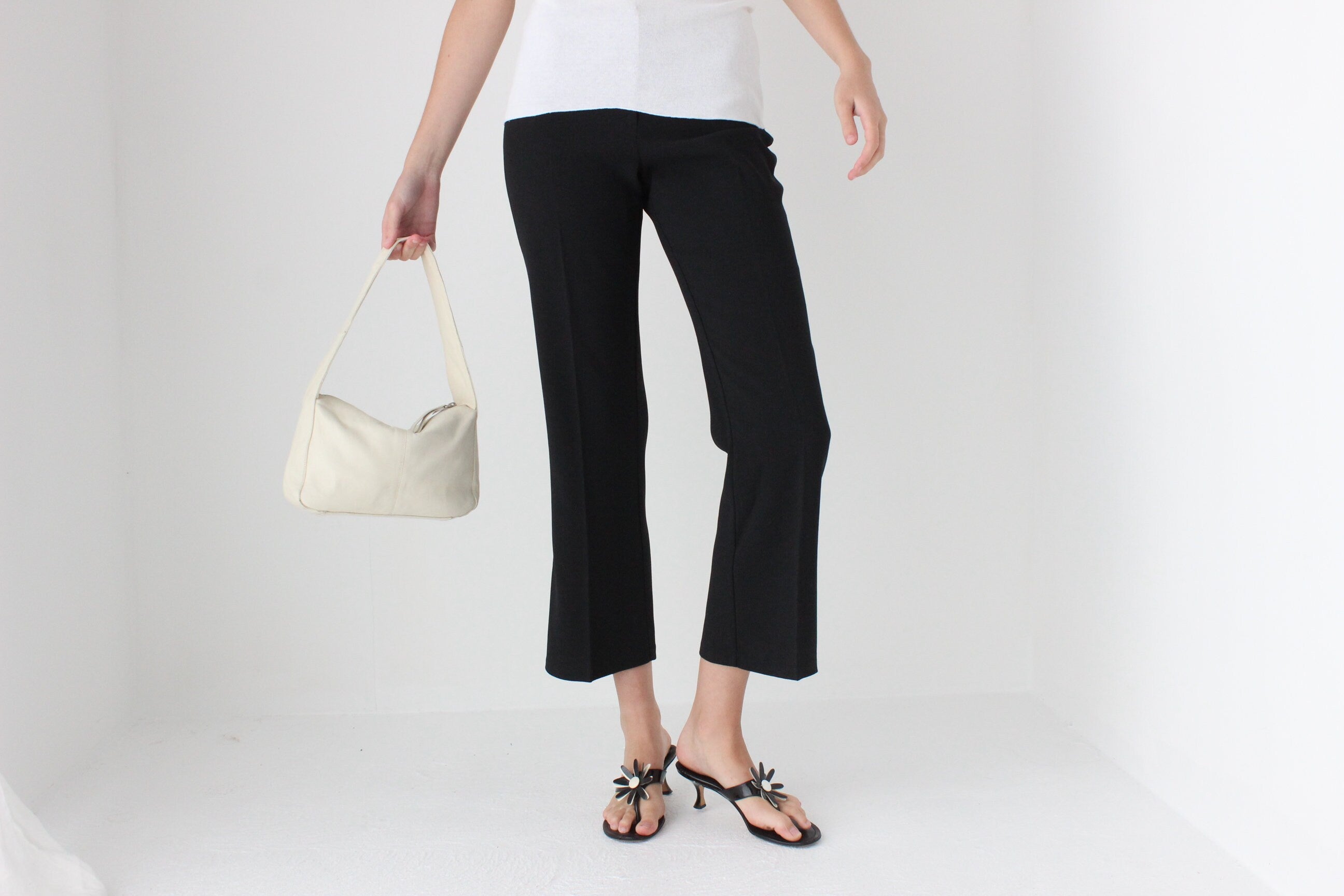 Y2K Minimal White Leather Rectangular Handbag