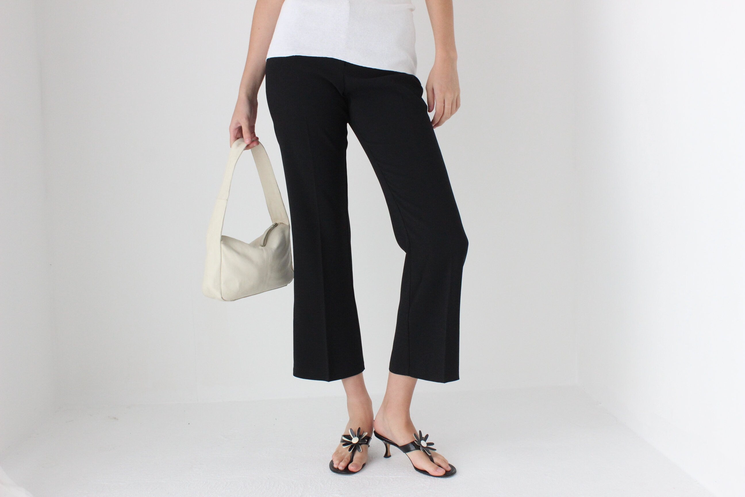 Y2K Minimal White Leather Rectangular Handbag