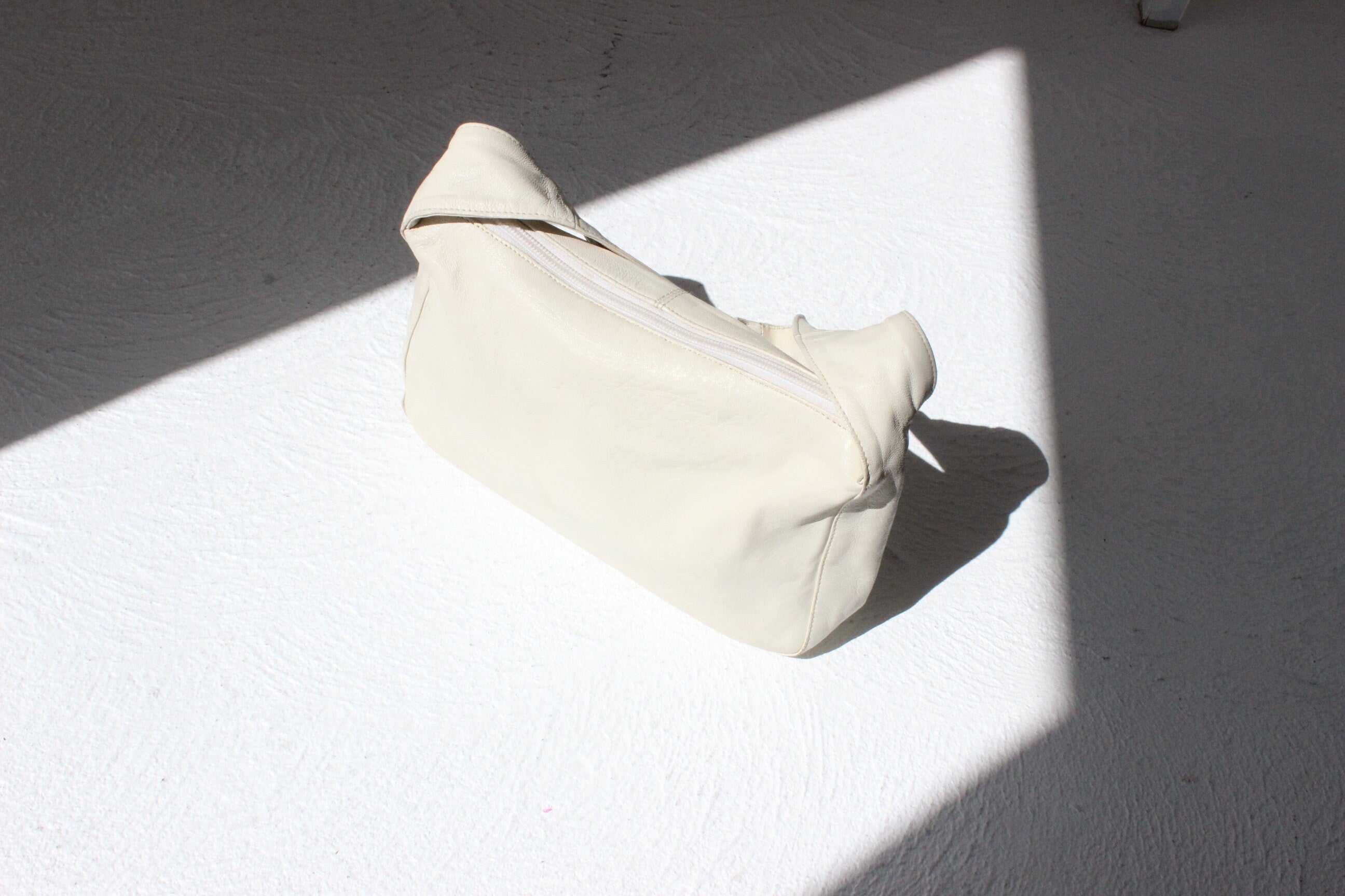 Y2K Minimal White Leather Rectangular Handbag