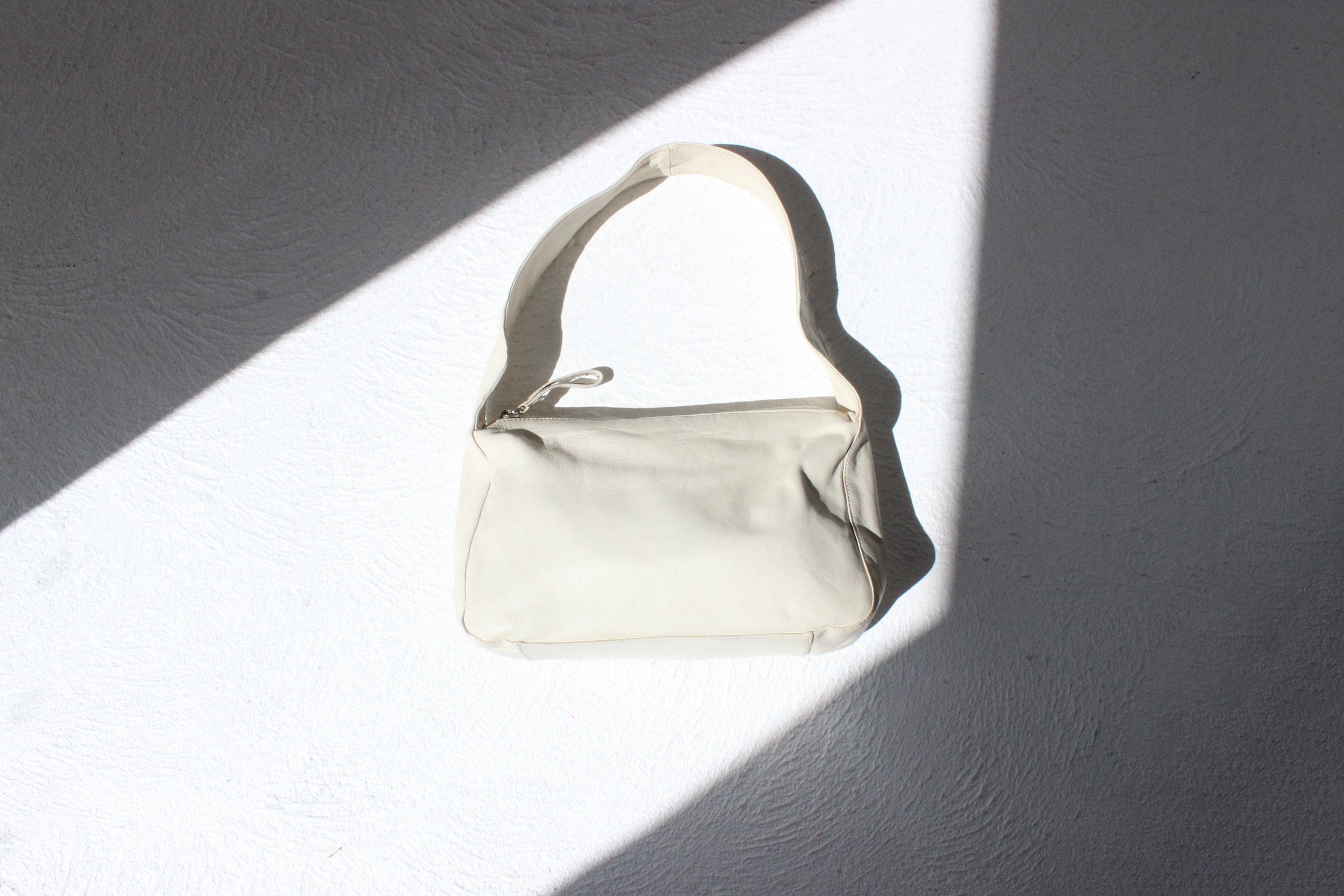 Y2K Minimal White Leather Rectangular Handbag
