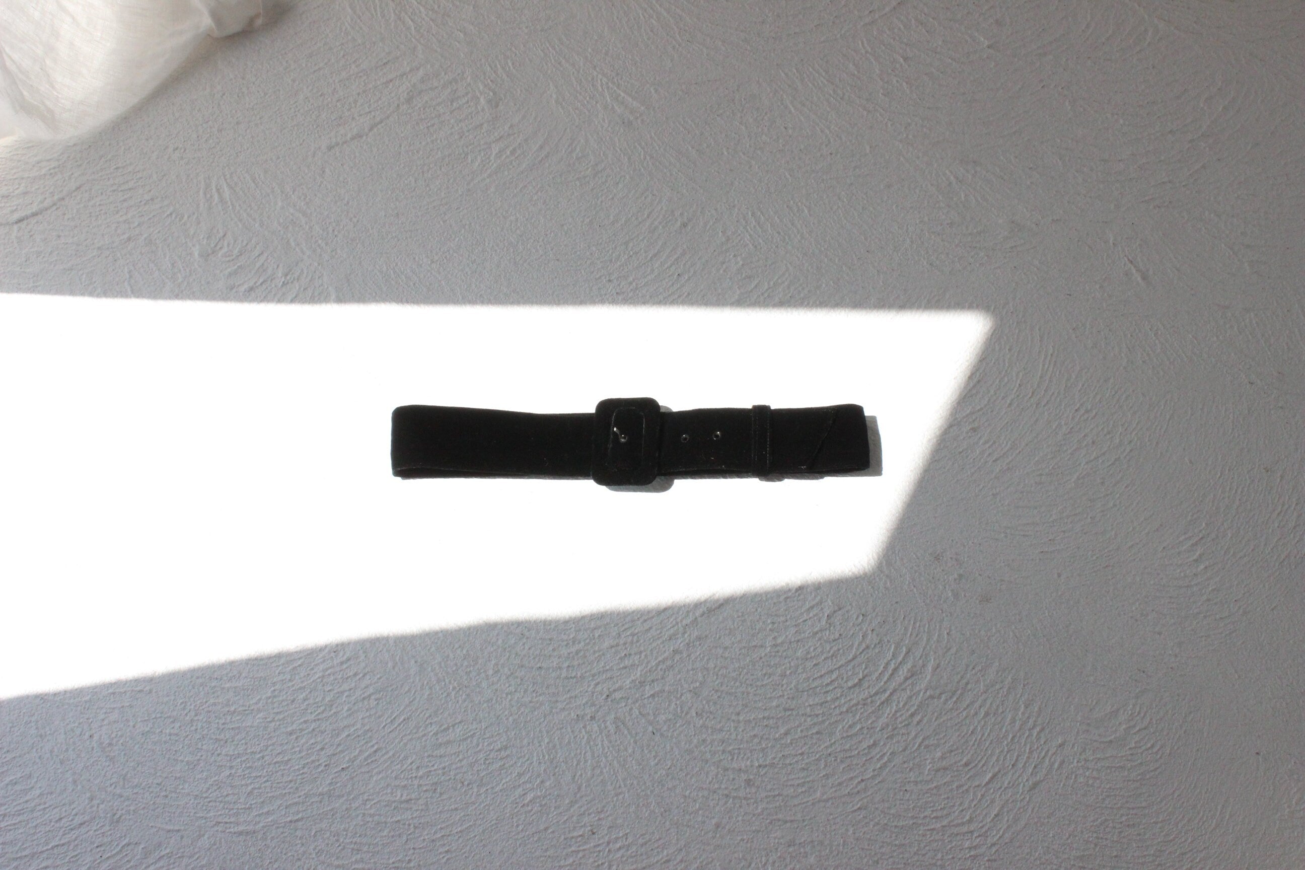 80s Soft Black Velvet Belt