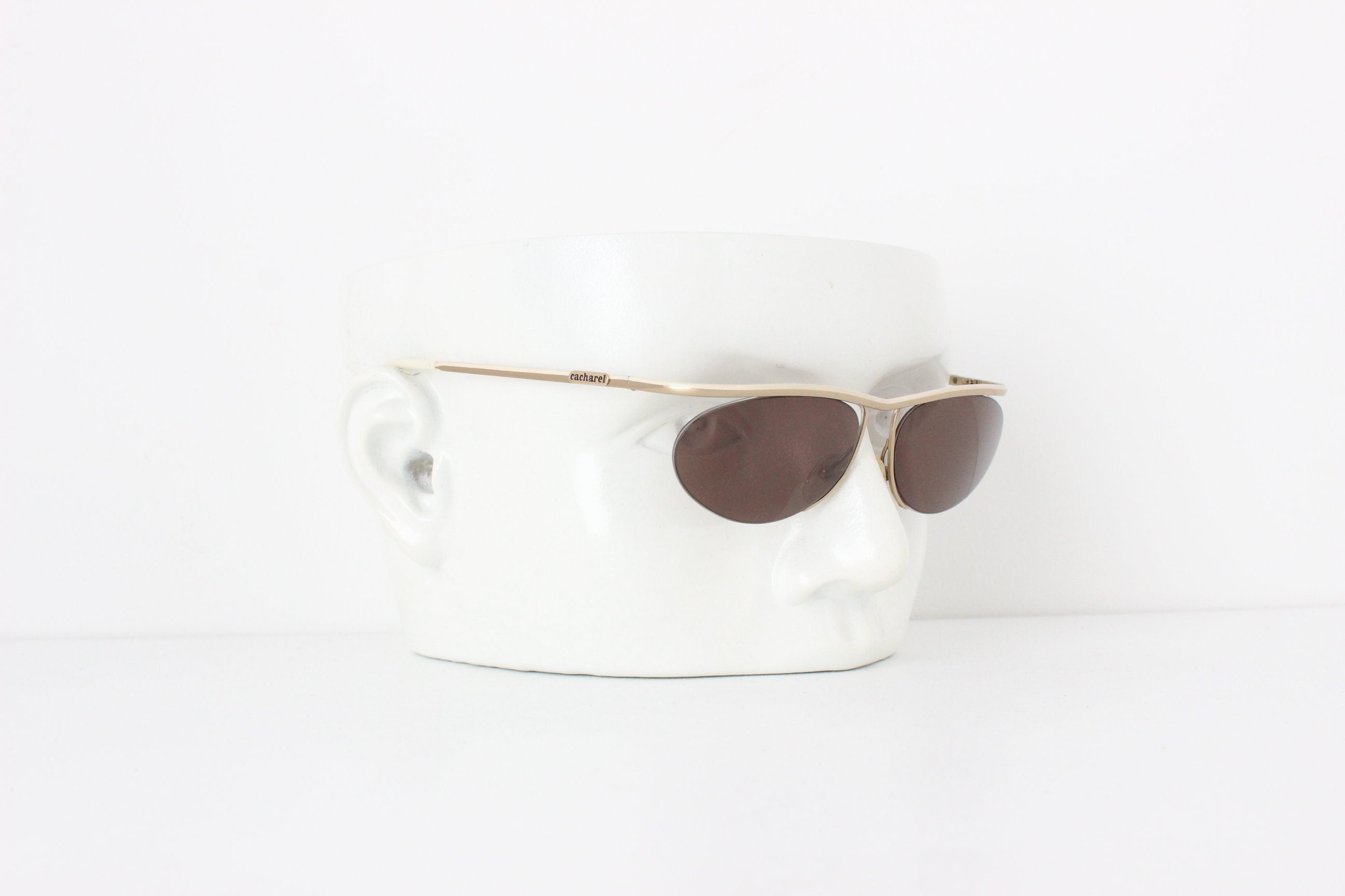 1980s Cacharel France Matte Gold Sunglasses