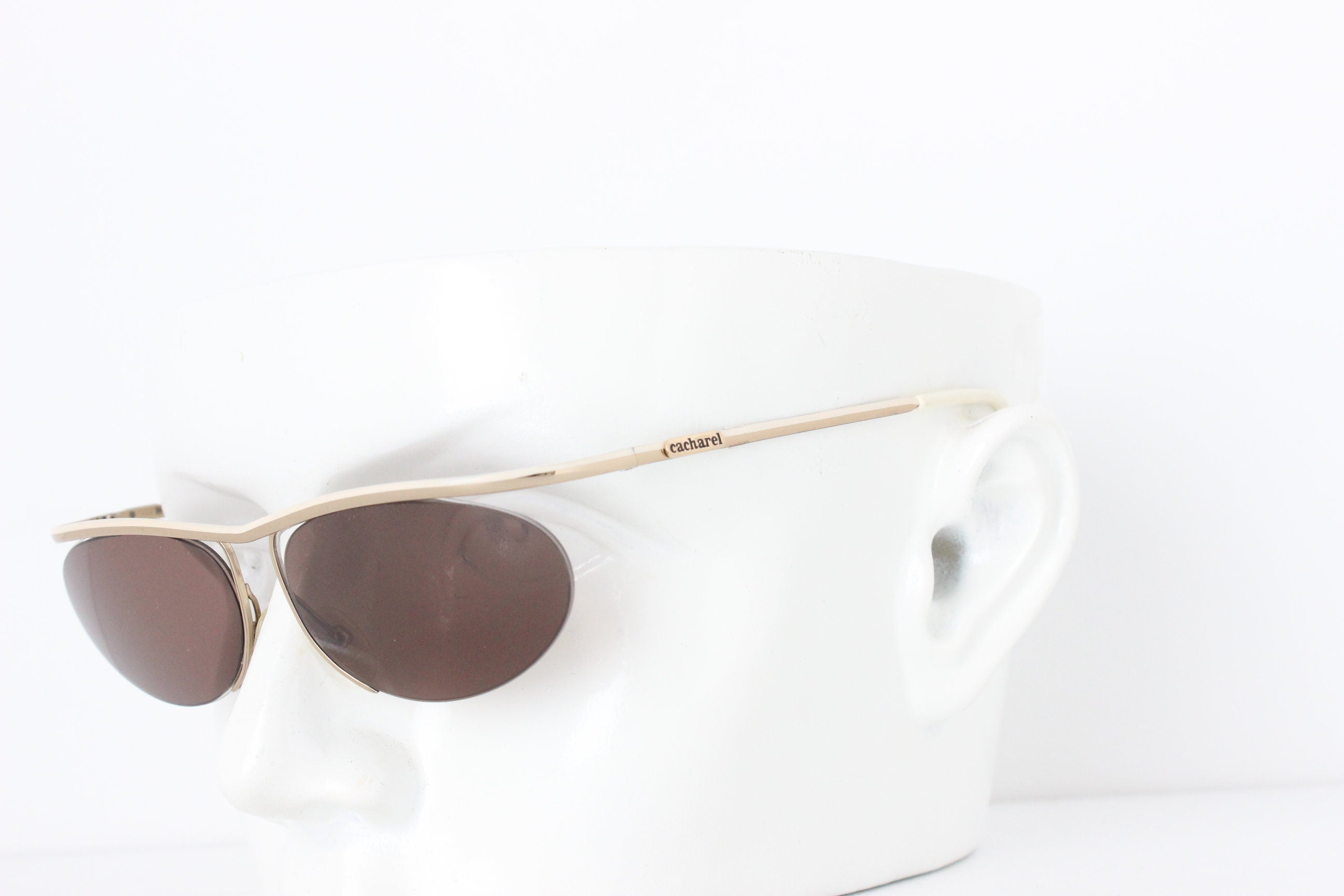 1980s Cacharel France Matte Gold Sunglasses