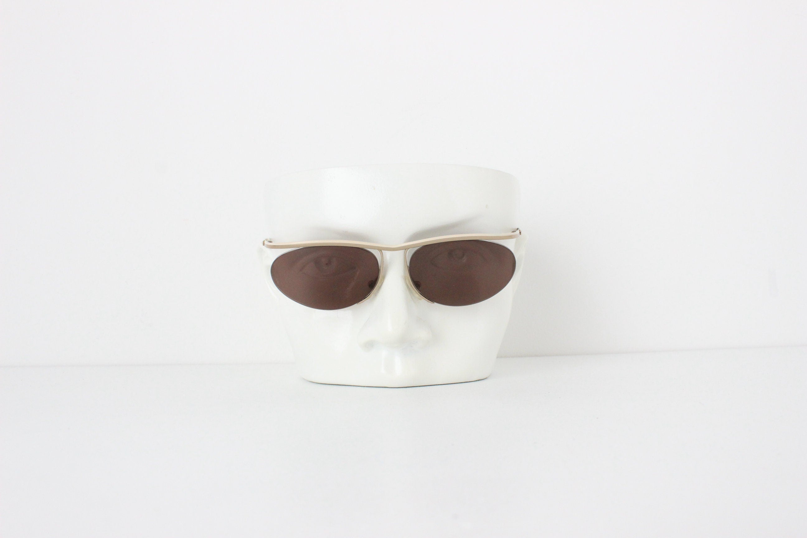 1980s Cacharel France Matte Gold Sunglasses