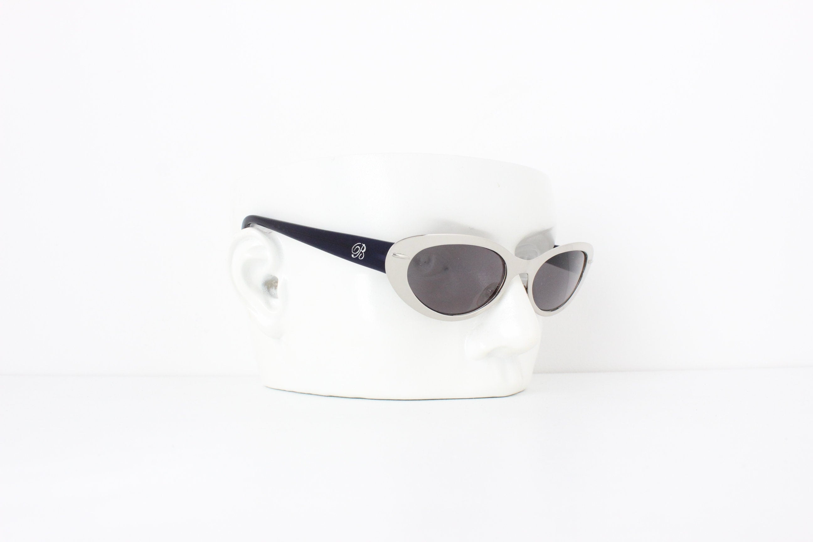 90s Blumarine Italy Silver Metal Sunglasses