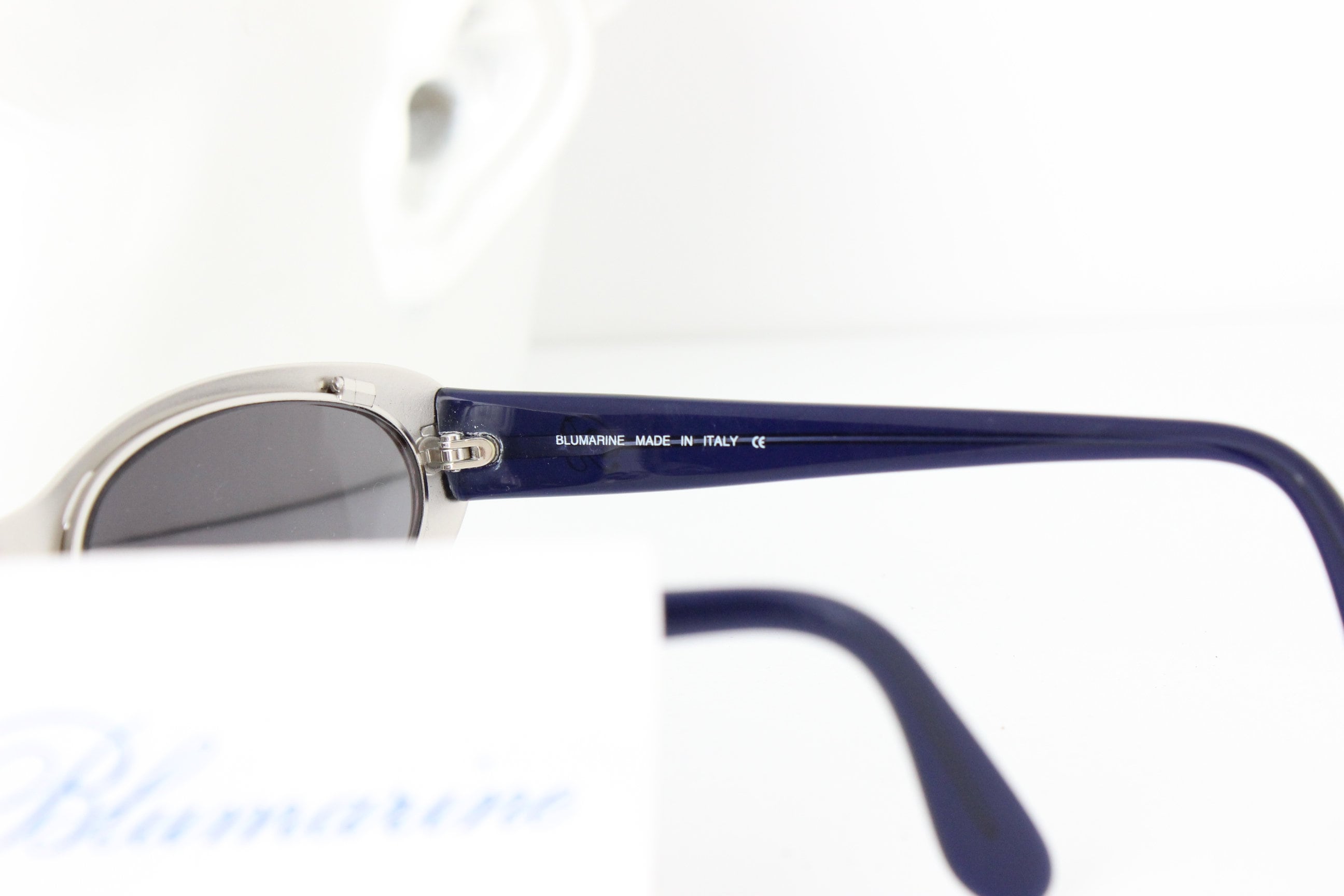 90s Blumarine Italy Silver Metal Sunglasses