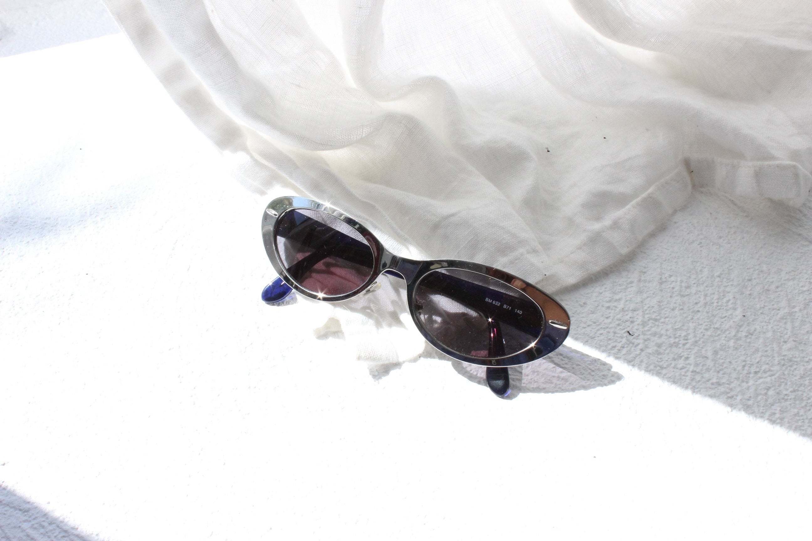 90s Blumarine Italy Silver Metal Sunglasses