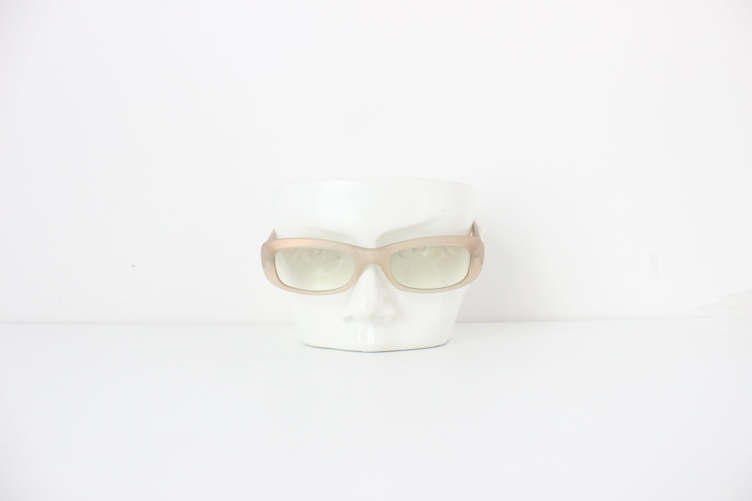 Y2K Revlon Iridescent Gold Rectangular Vintage Sunglasses - Made in Italy