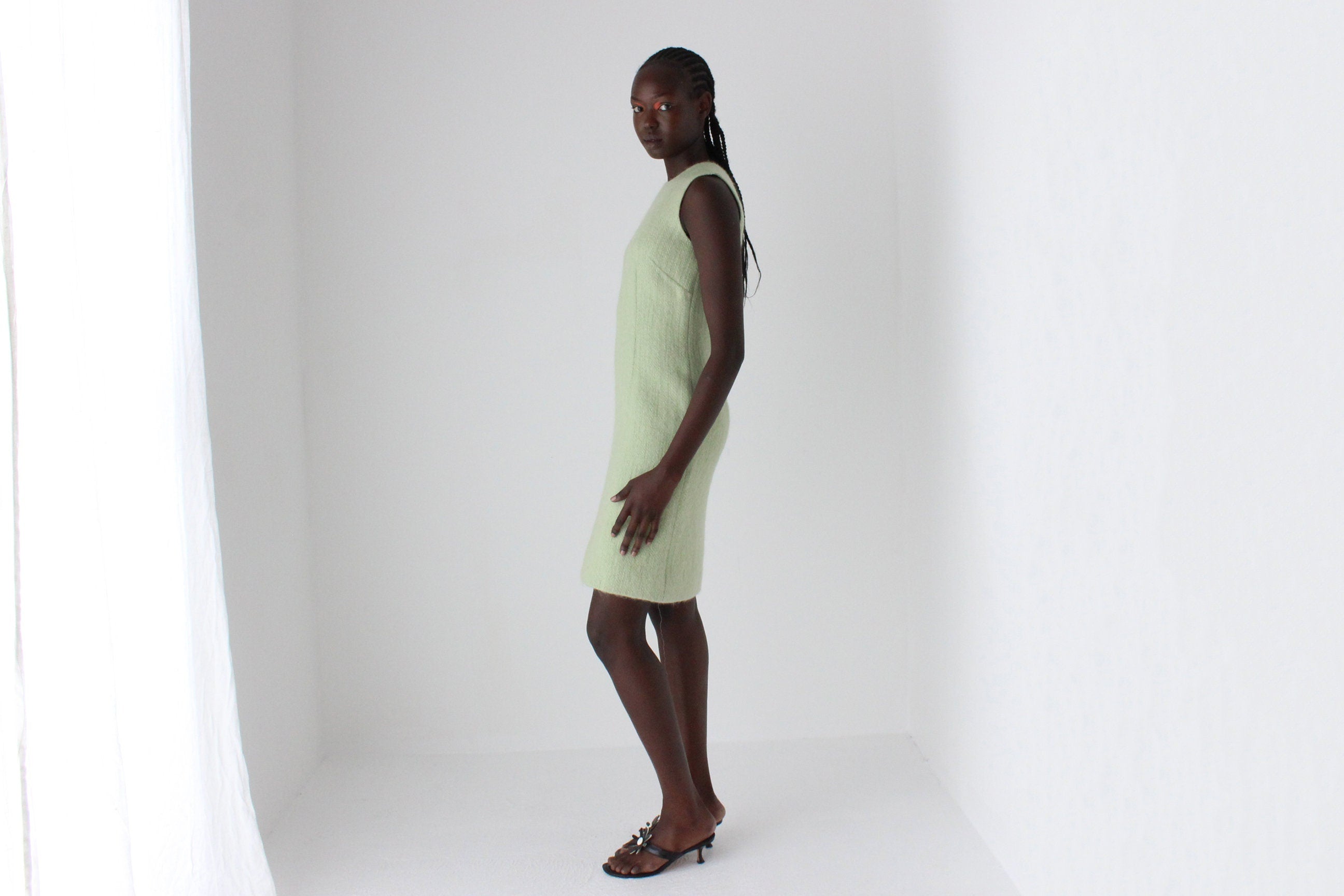 90s MOSCHINO Mohair & Wool Textured Shift Dress