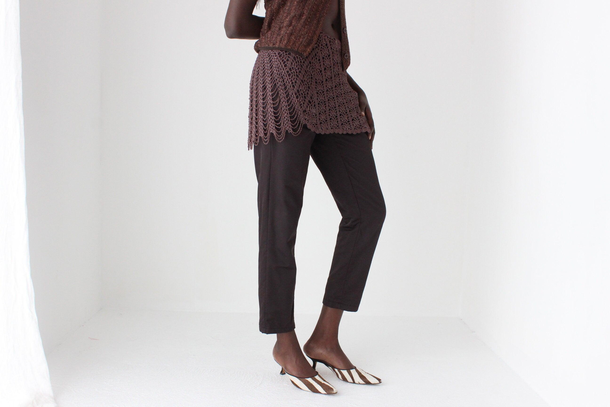 Y2K Crochet Knit Cover Up Skirt or Layering Piece