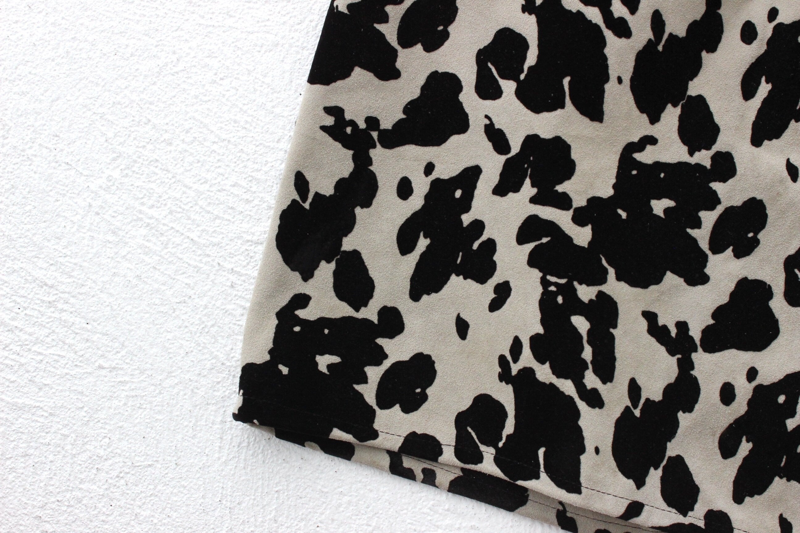 90s DANIER Textured Suede Cow Print Mini Skirt