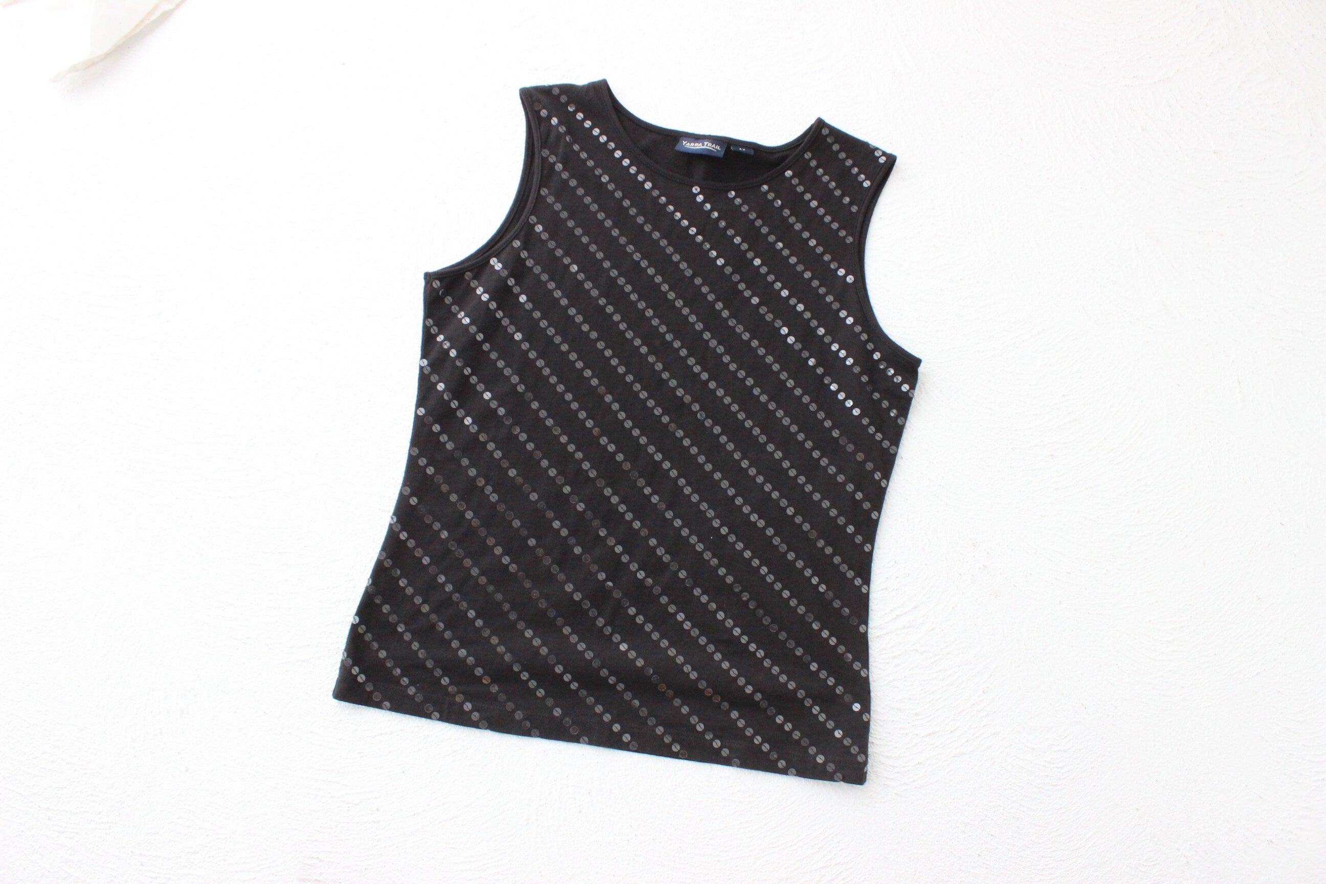 Y2K Subtle Diagonal Sequin Tank