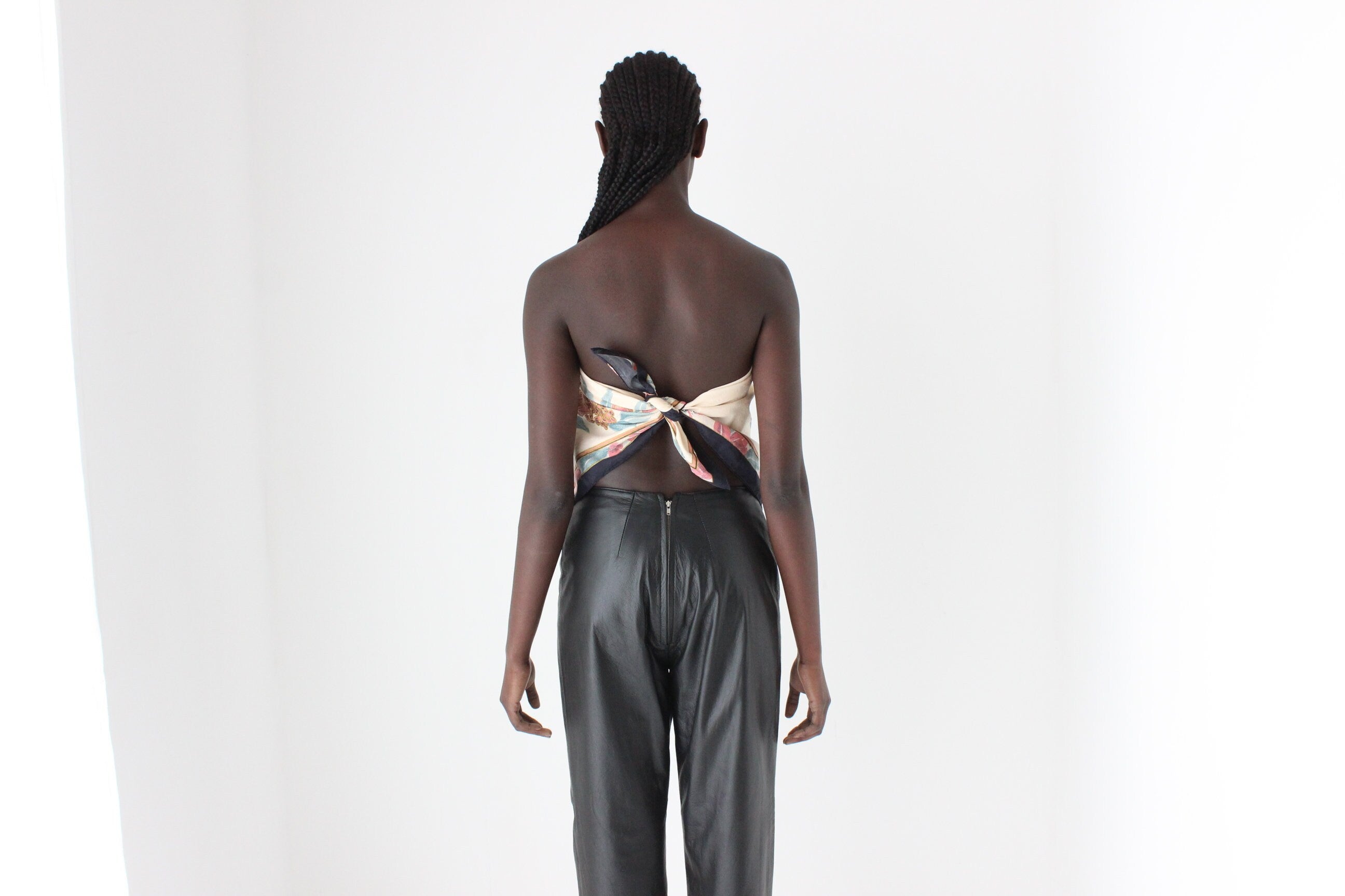 80s Thai Silk Floral Scarf