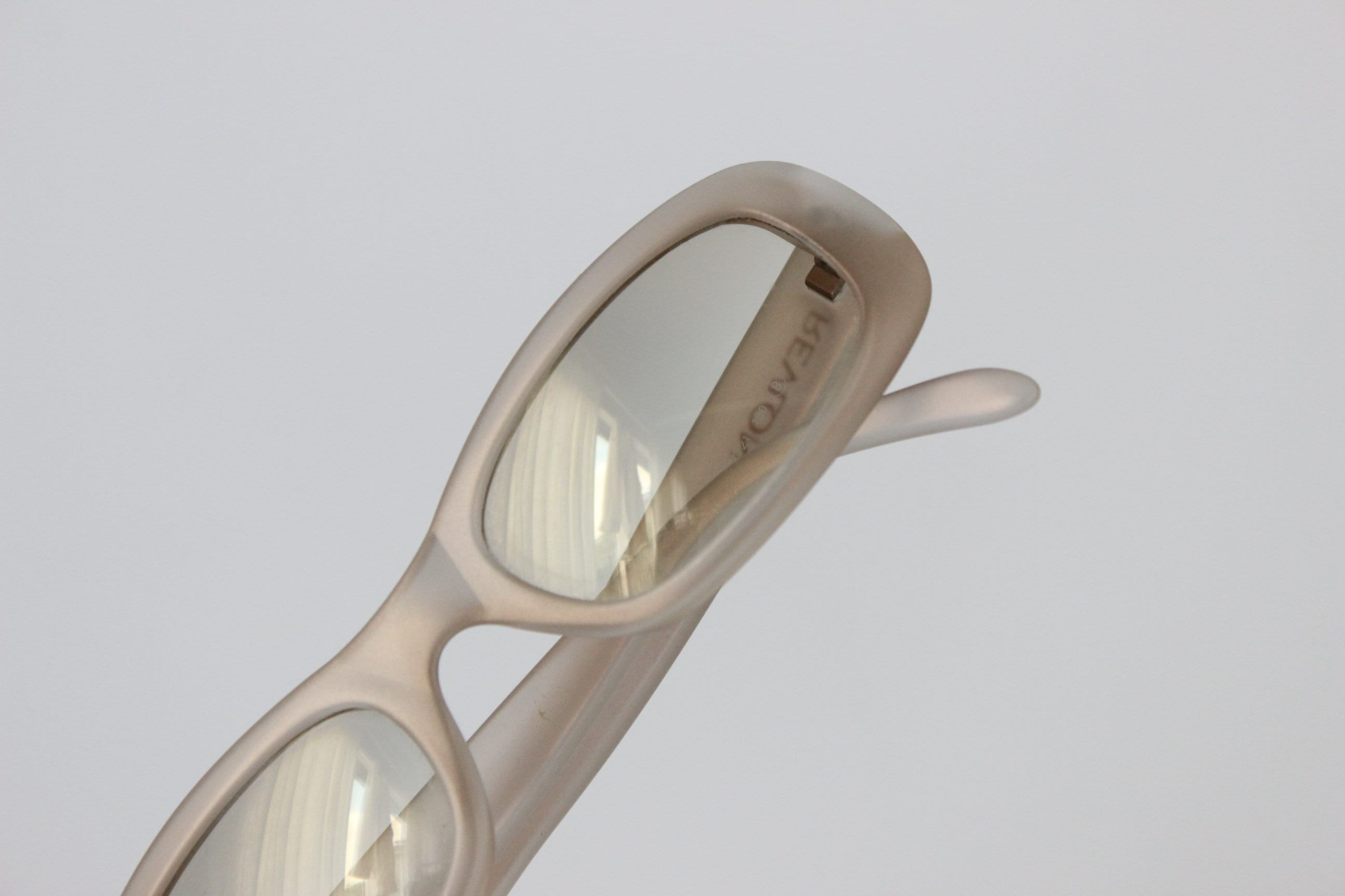 Y2K Revlon Iridescent Gold Rectangular Vintage Sunglasses - Made in Italy