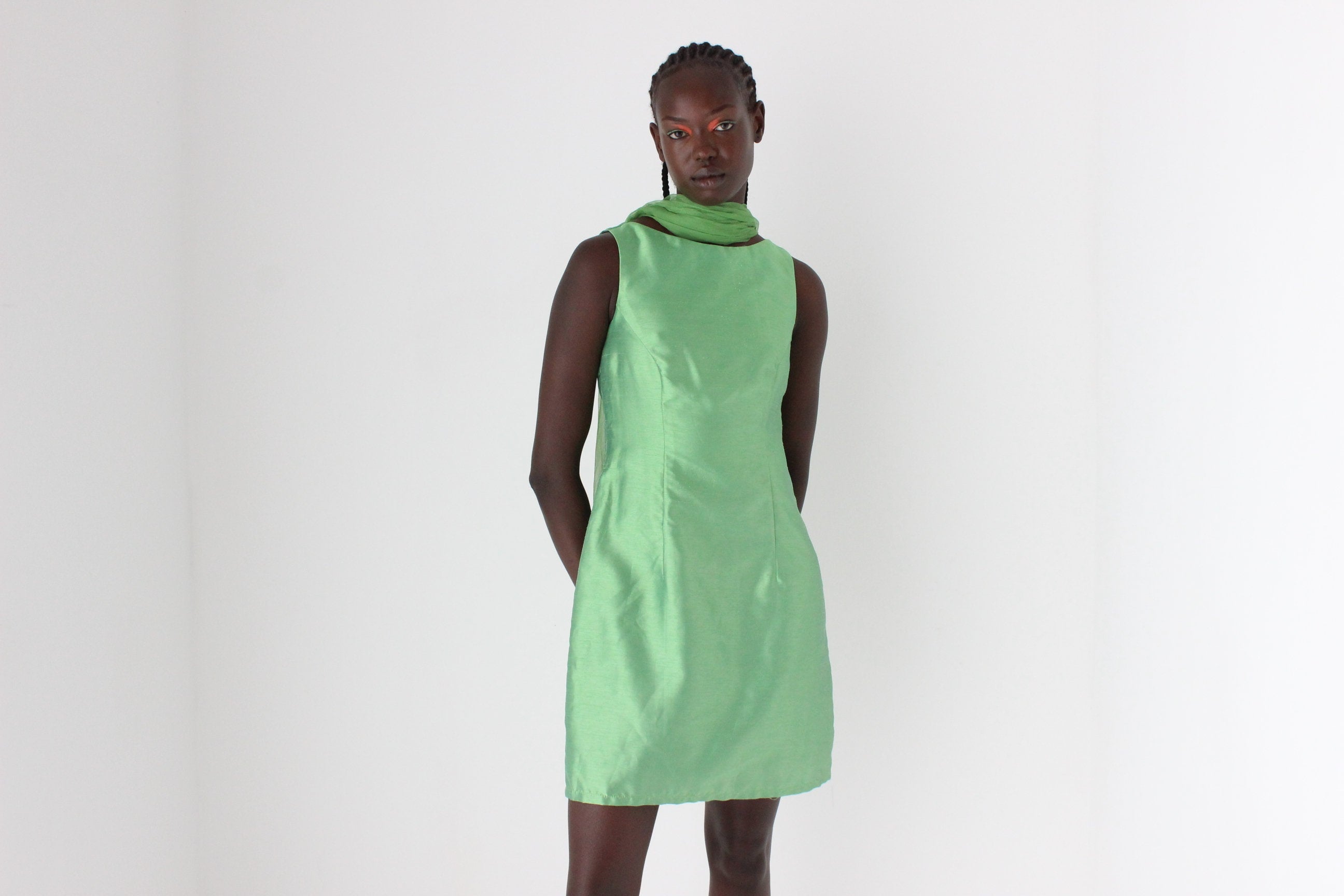 80s PURE SILK Georgette Sheer Sash Runner Belt