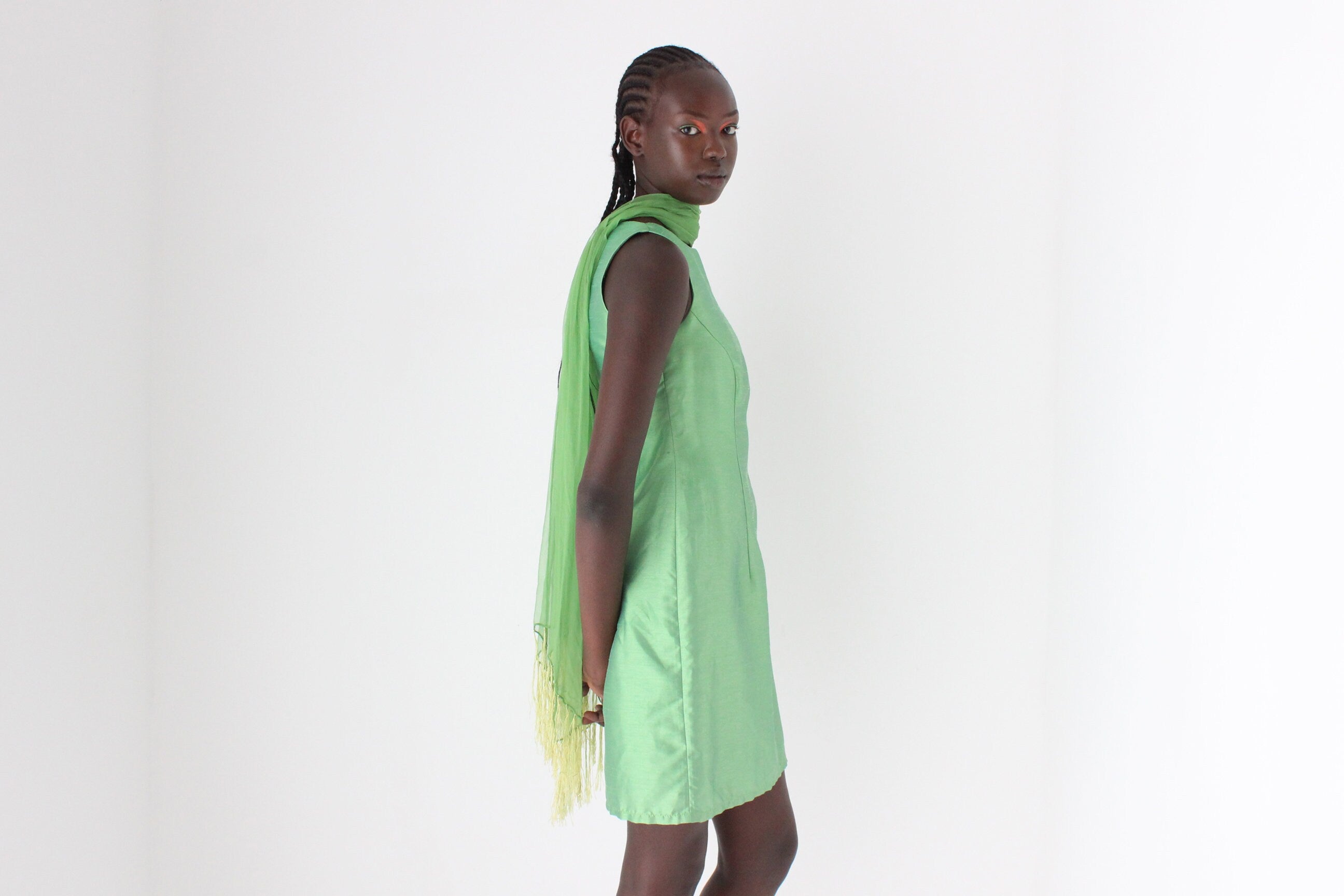 80s PURE SILK Georgette Sheer Sash Runner Belt