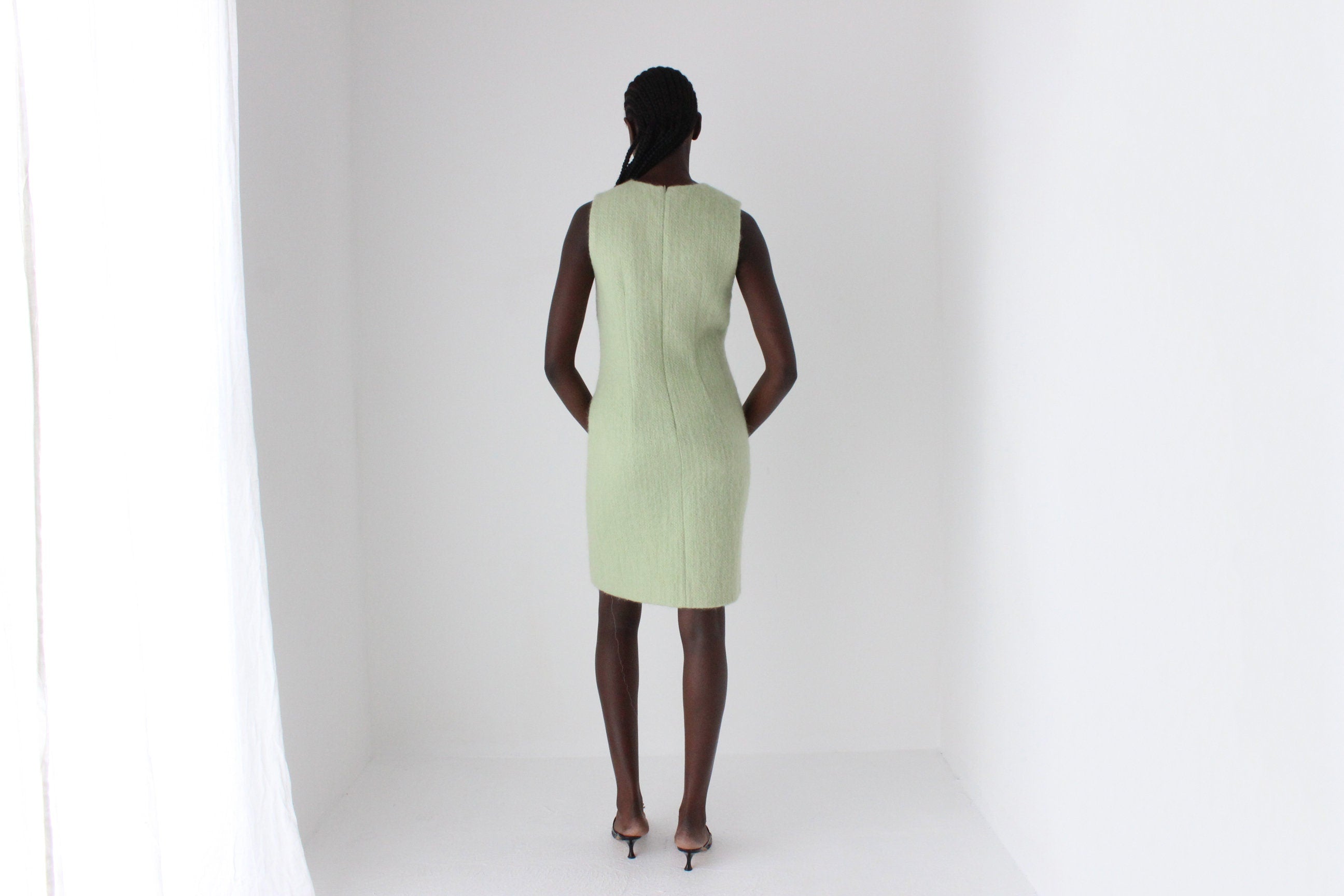 90s MOSCHINO Mohair & Wool Textured Shift Dress