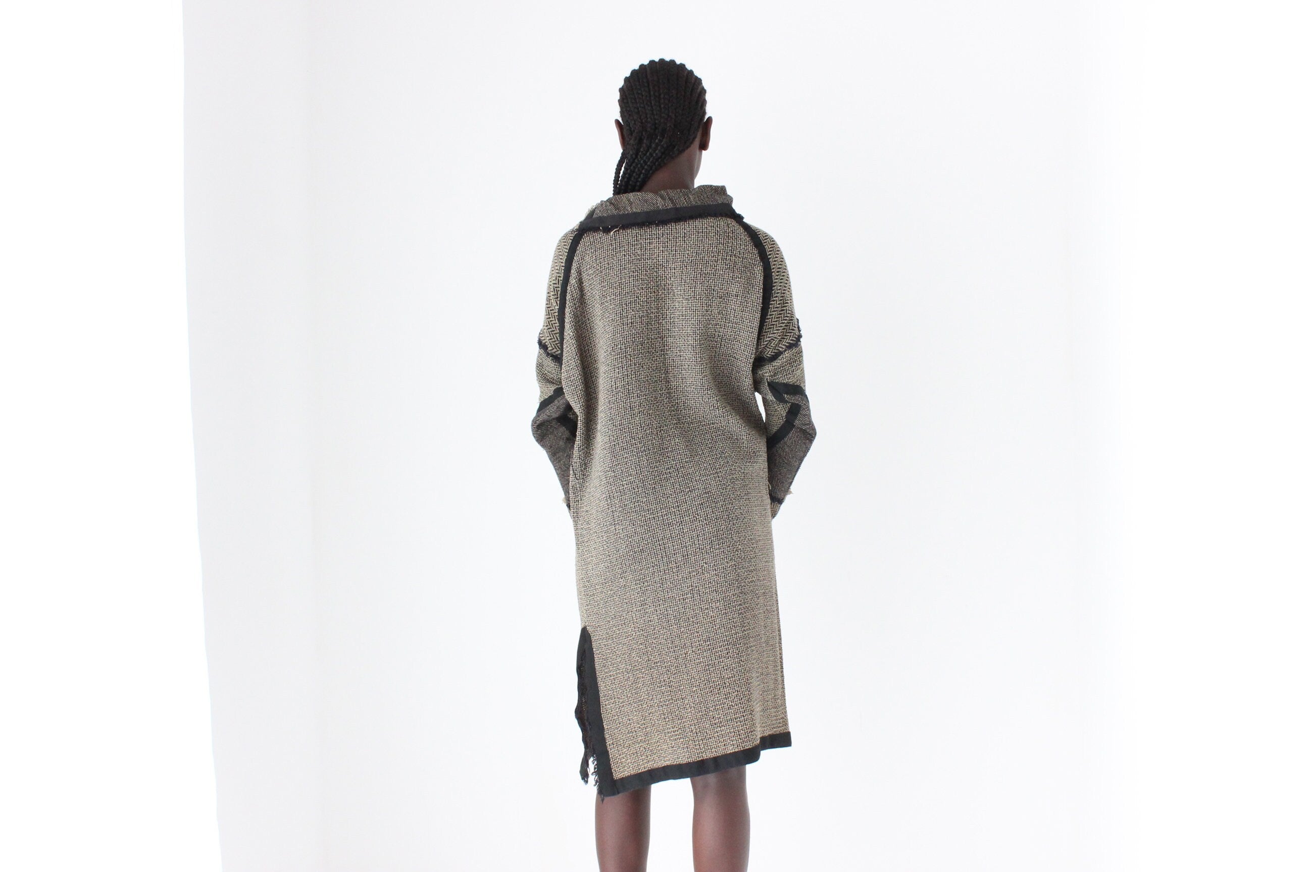 80s Anthea Crawford Woven Textured Sheath Dress