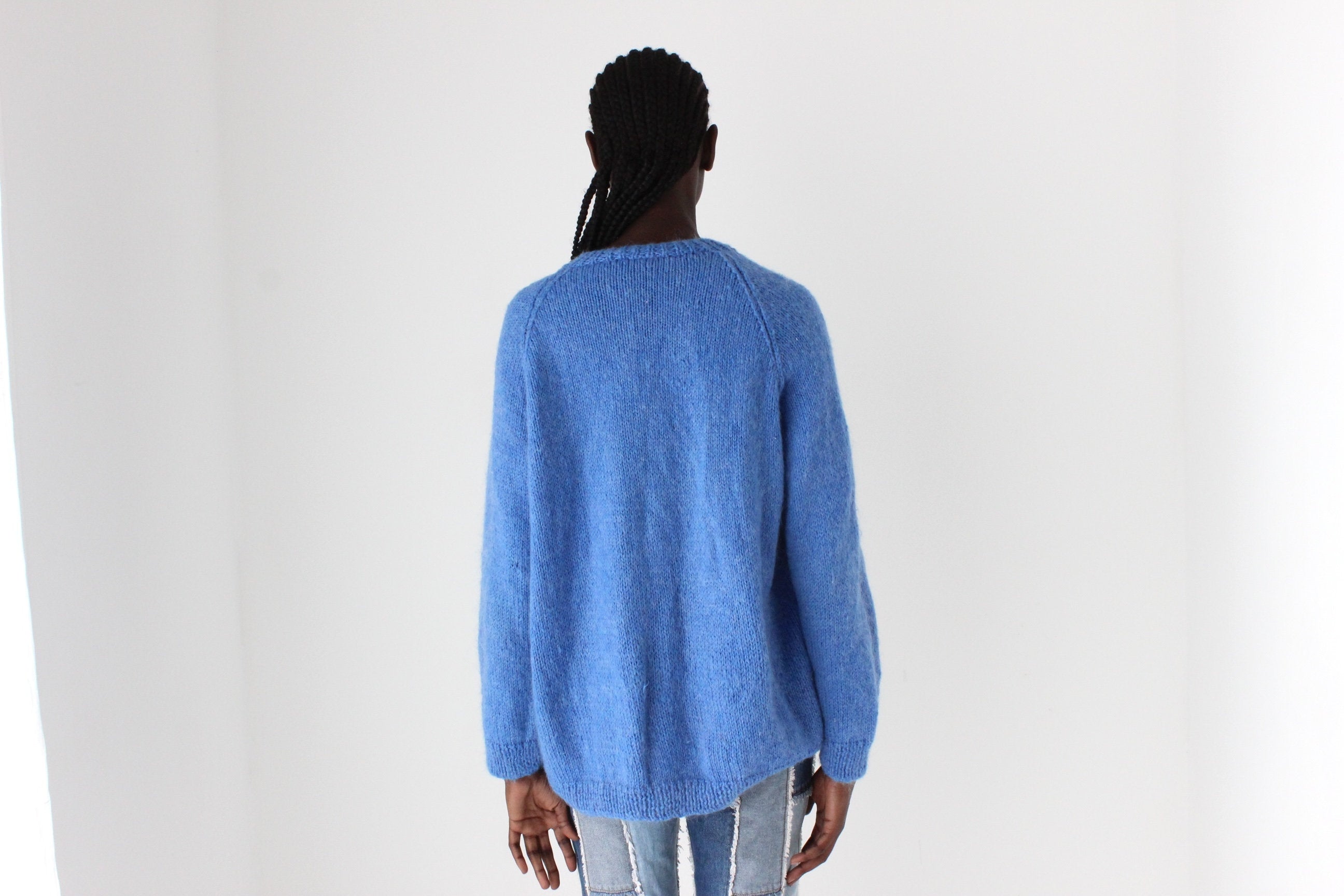 80s Hand Made Chunky Wool Button Front Knit