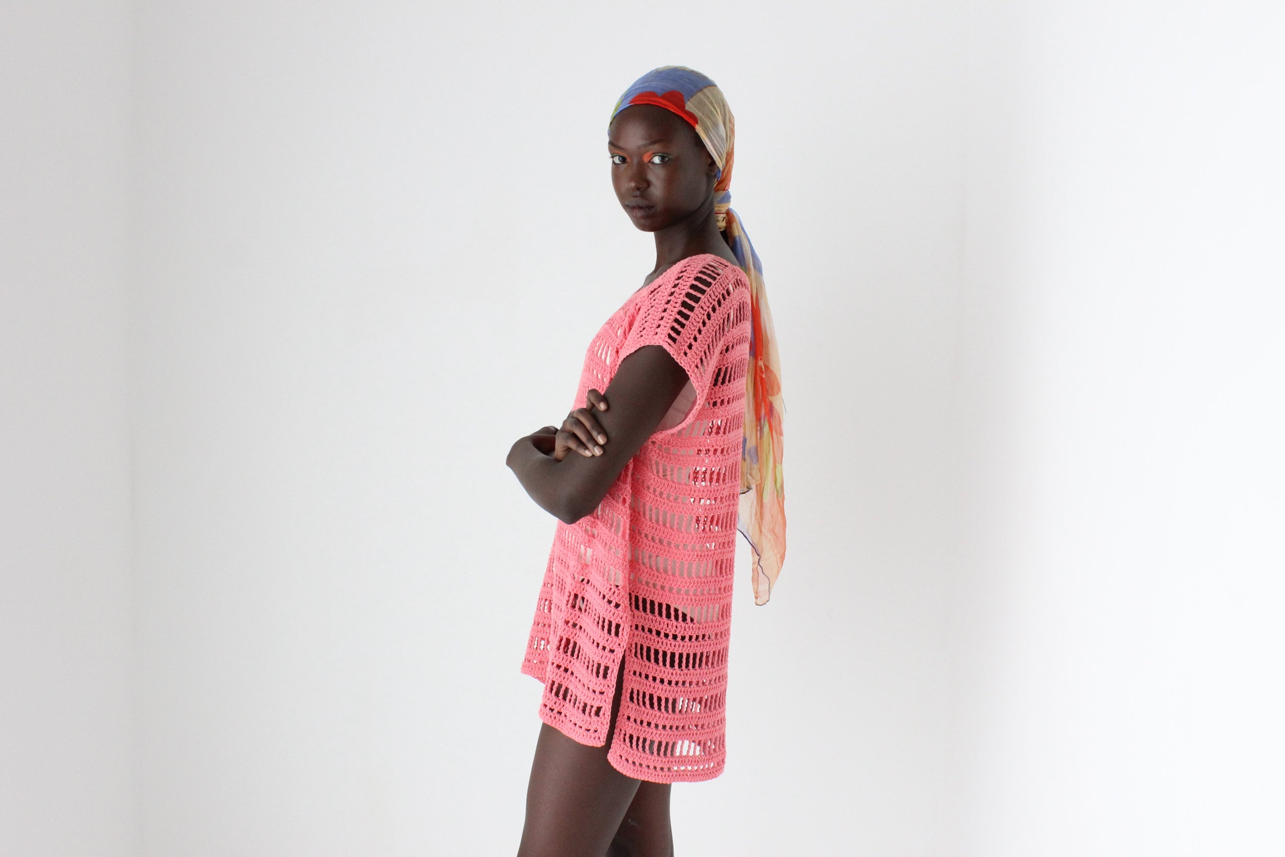 Y2K Bubblegum Crochet Open Knit Smock Dress / Top