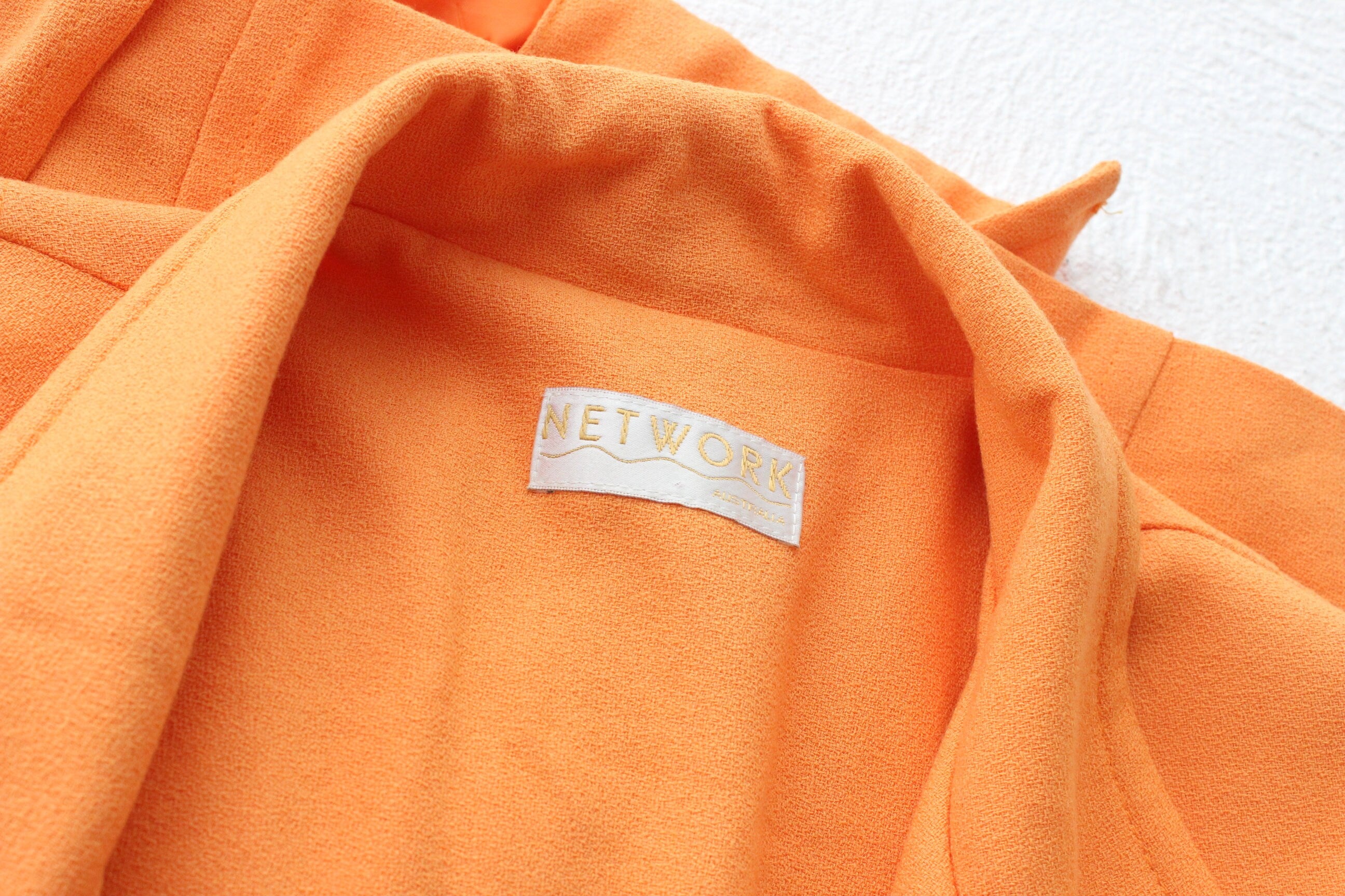 80s Textured Crepe Belted Swing Coat